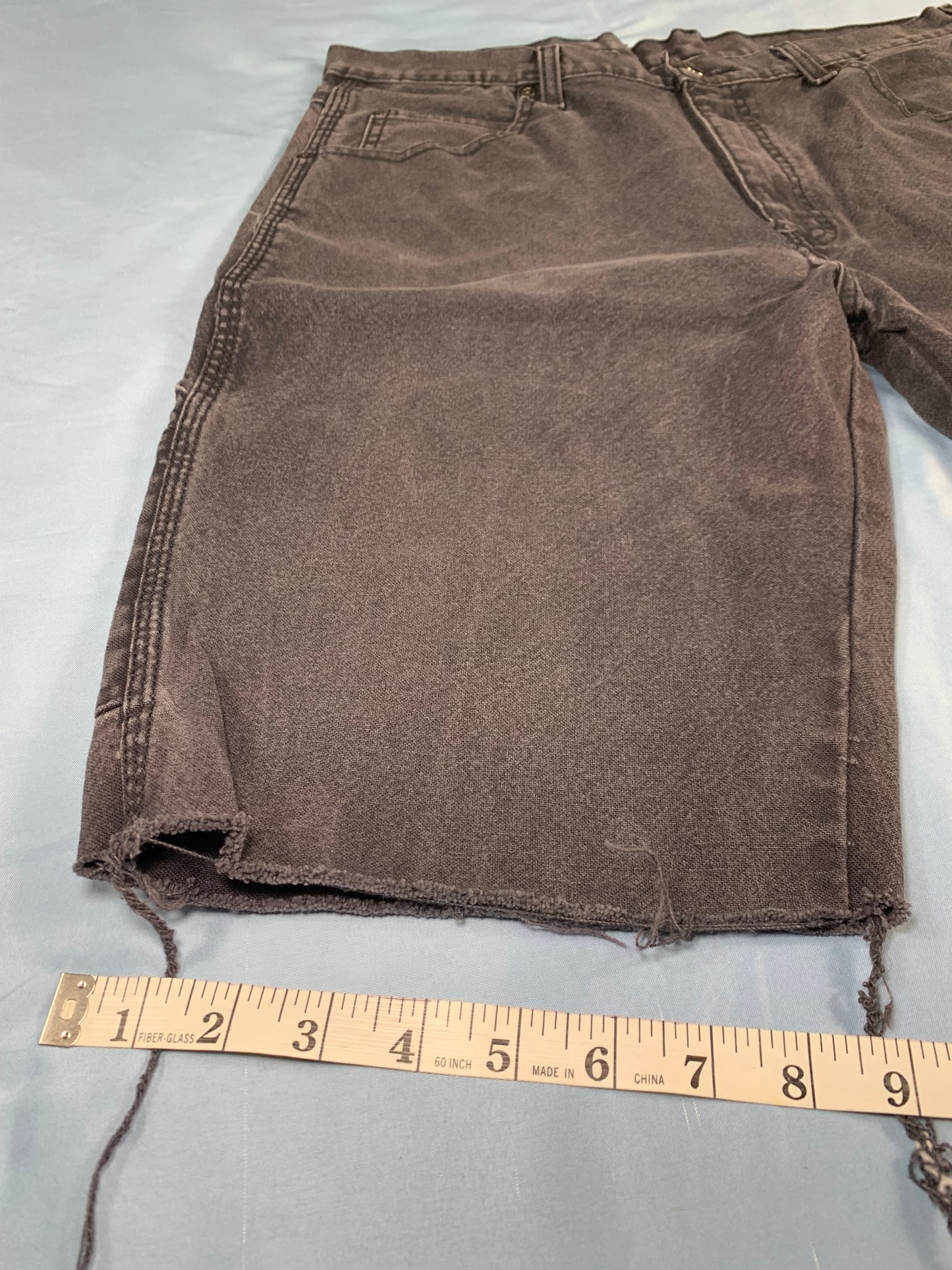 reworked black bermuda jorts - M/L