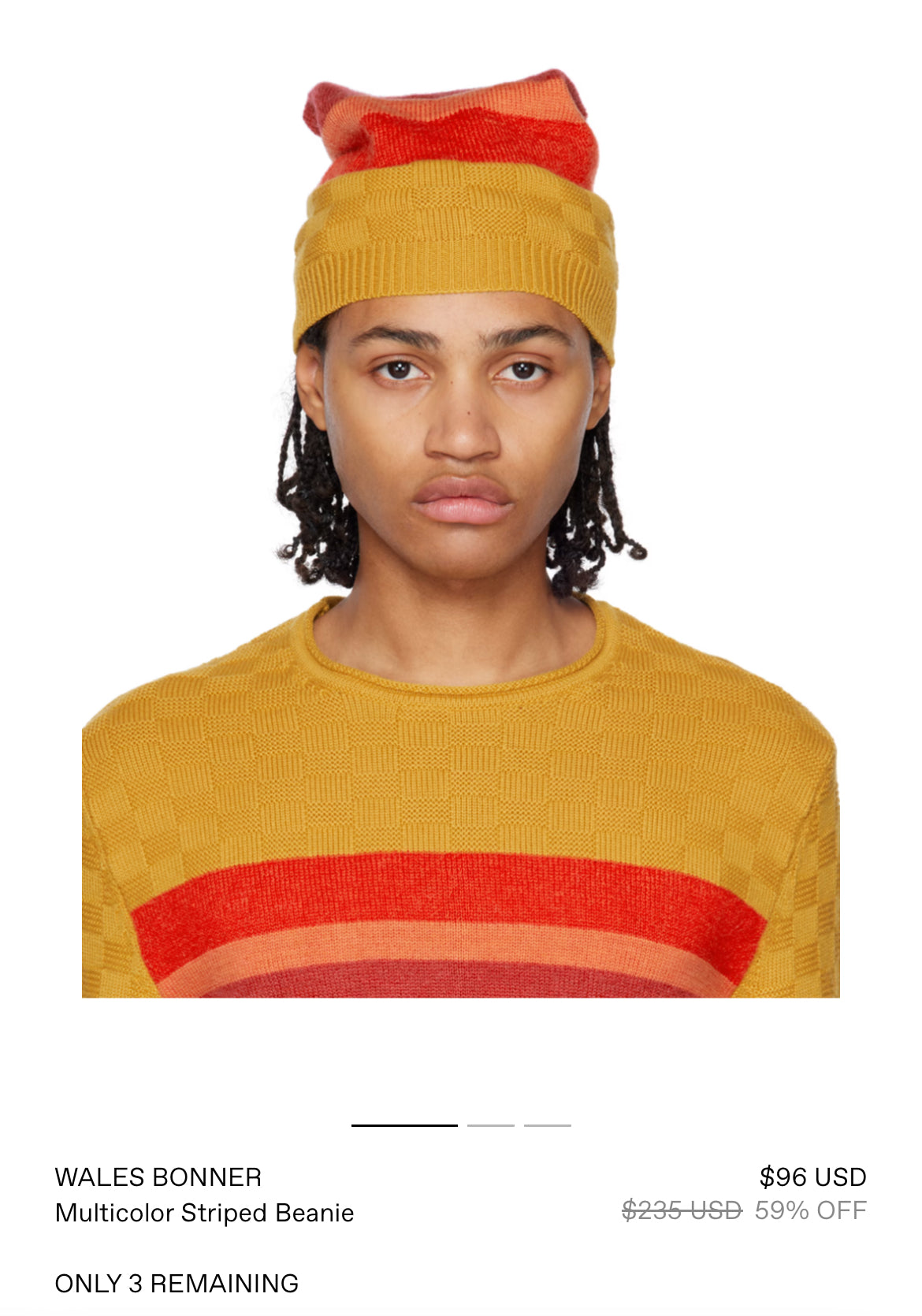 NWOT Wales Bonner beanie - OS