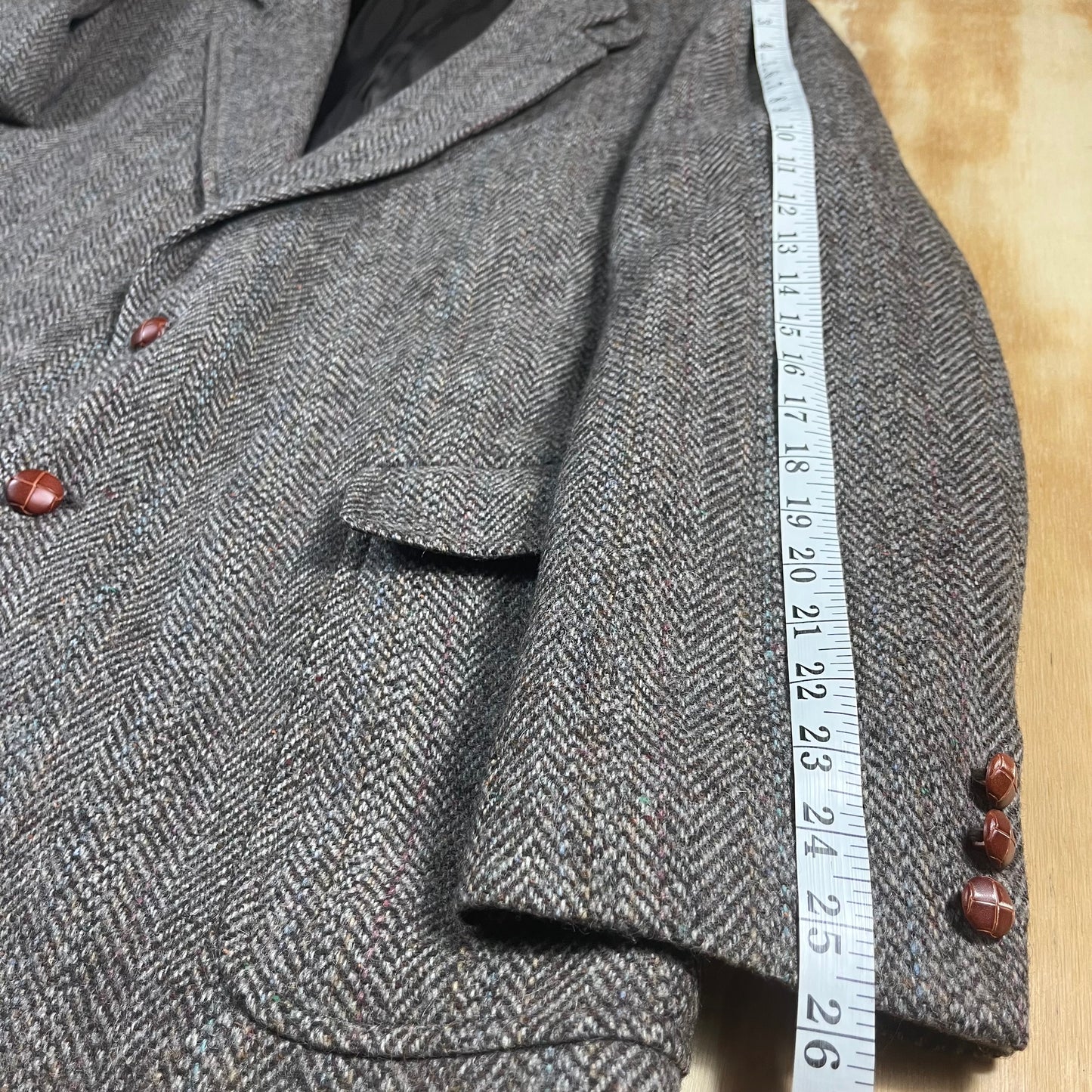 90s VTG Hanover Square Parisian donegal wool blazer - M/L
