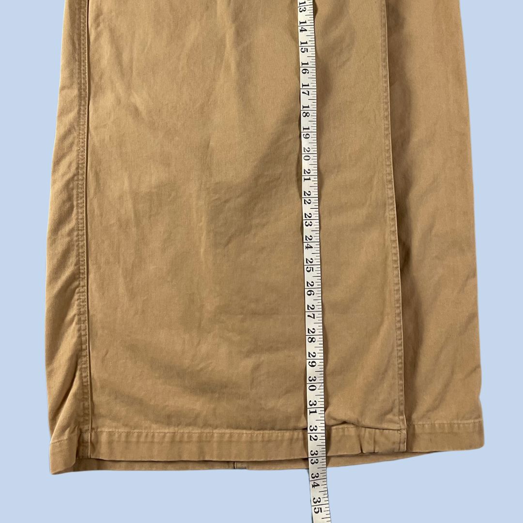 80s vintage LizWear khaki wrap skirt - size S/M