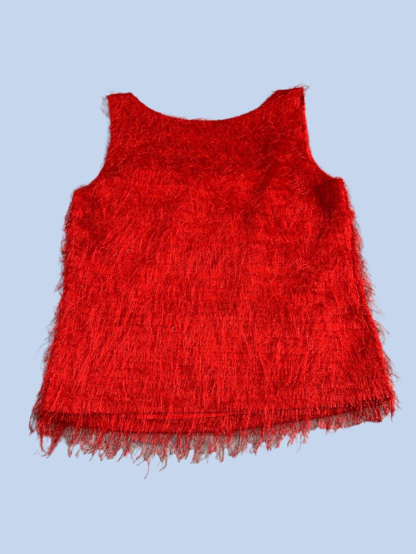 Red fabric swatch on a textured white background
