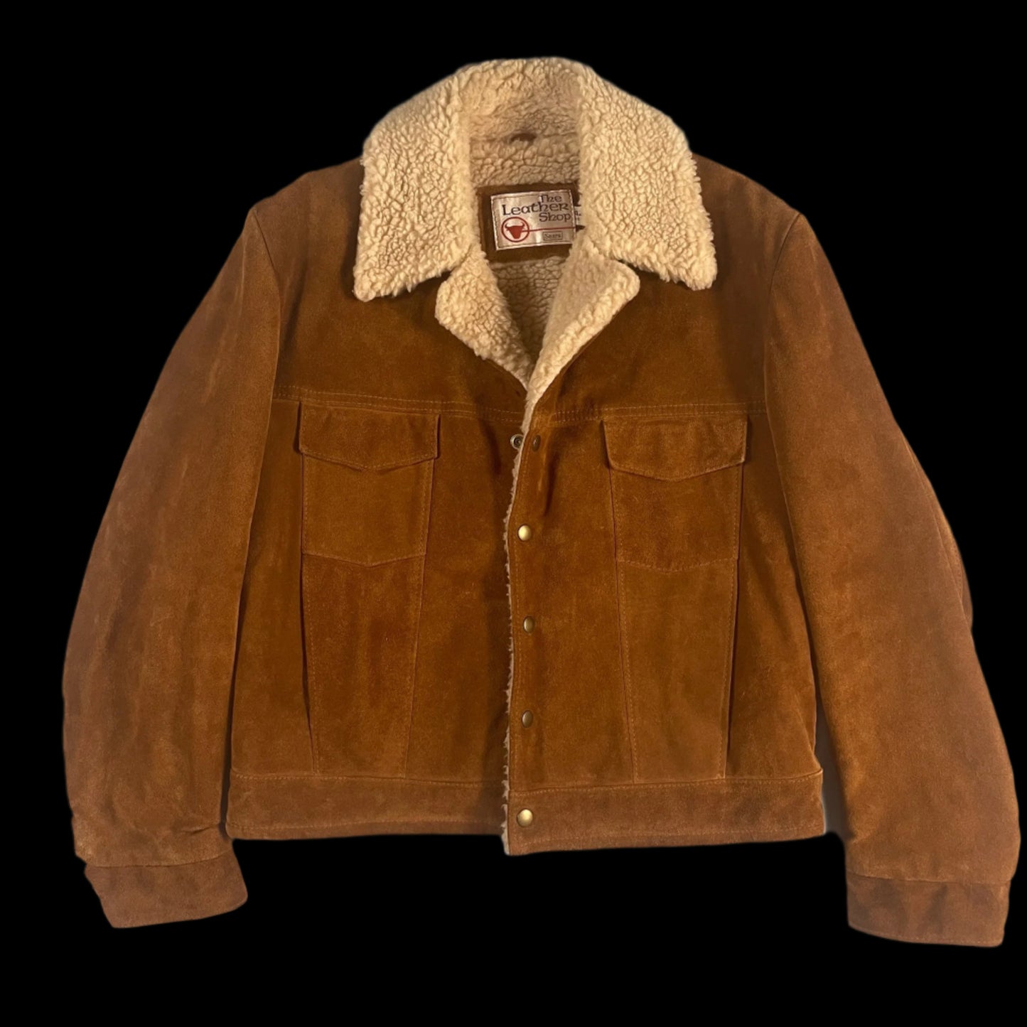 70s vintage sherpa trucker jacket - size 42