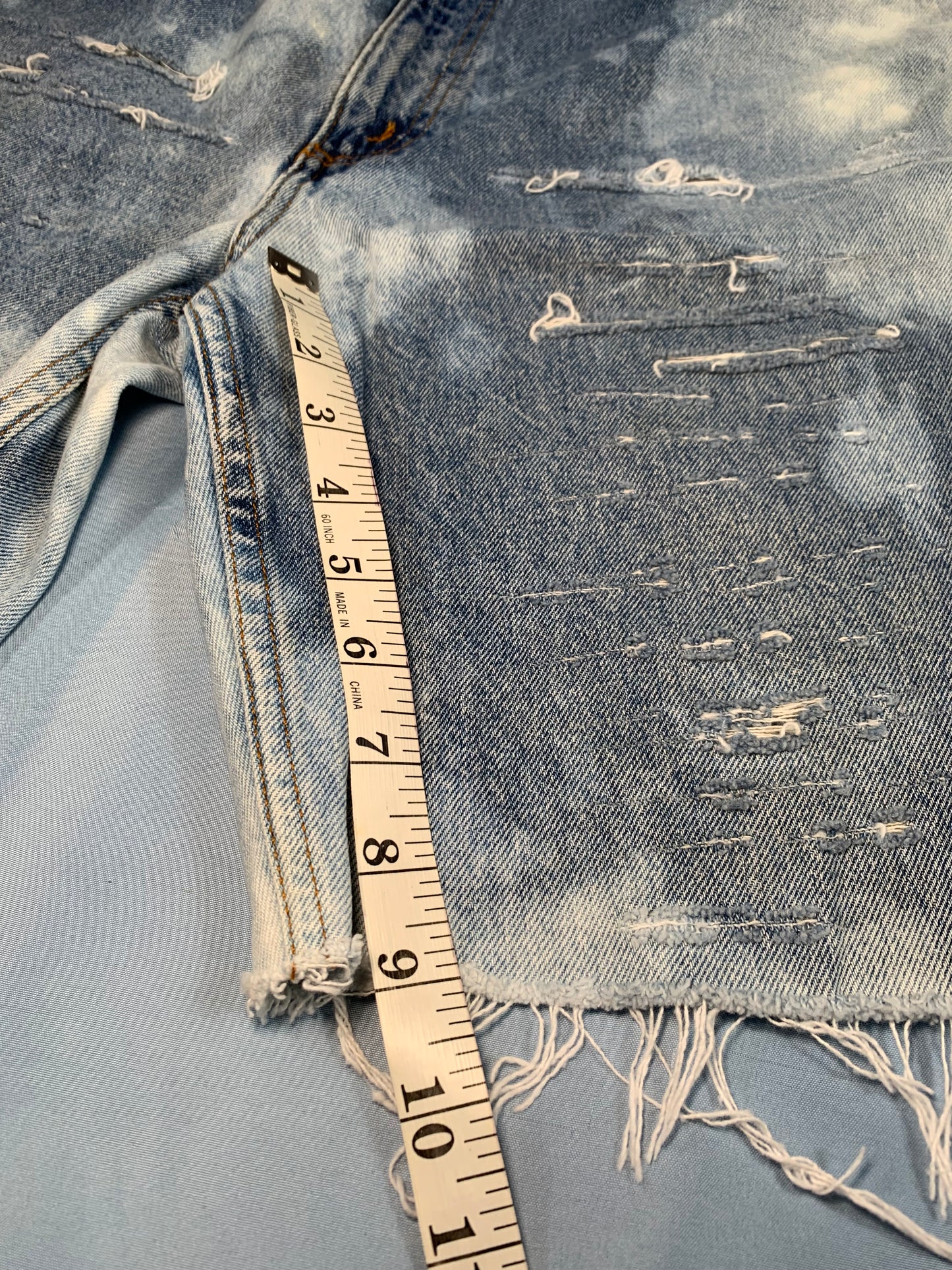 reworked distressed jorts - M/L