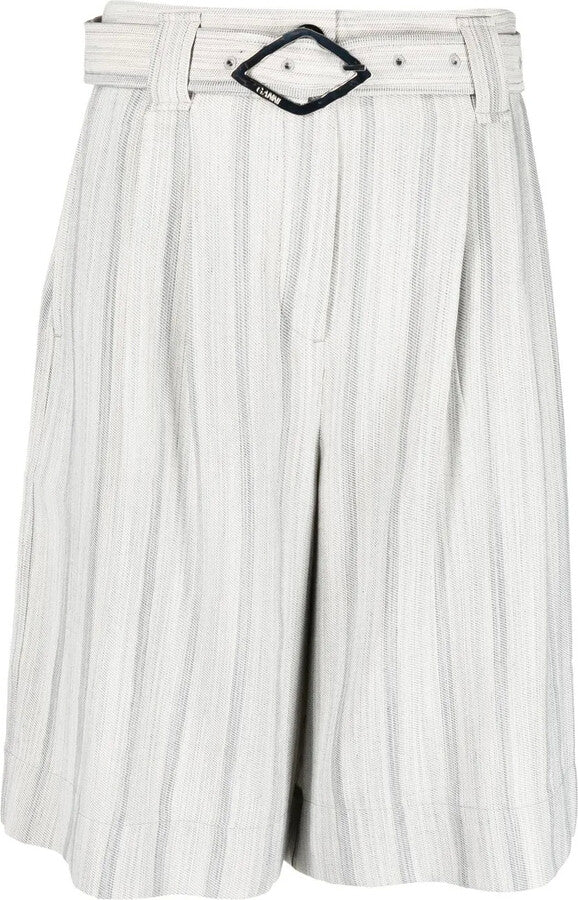 NWOT archival Ganni phantom striped relaxed jacquard belted shorts - M/L