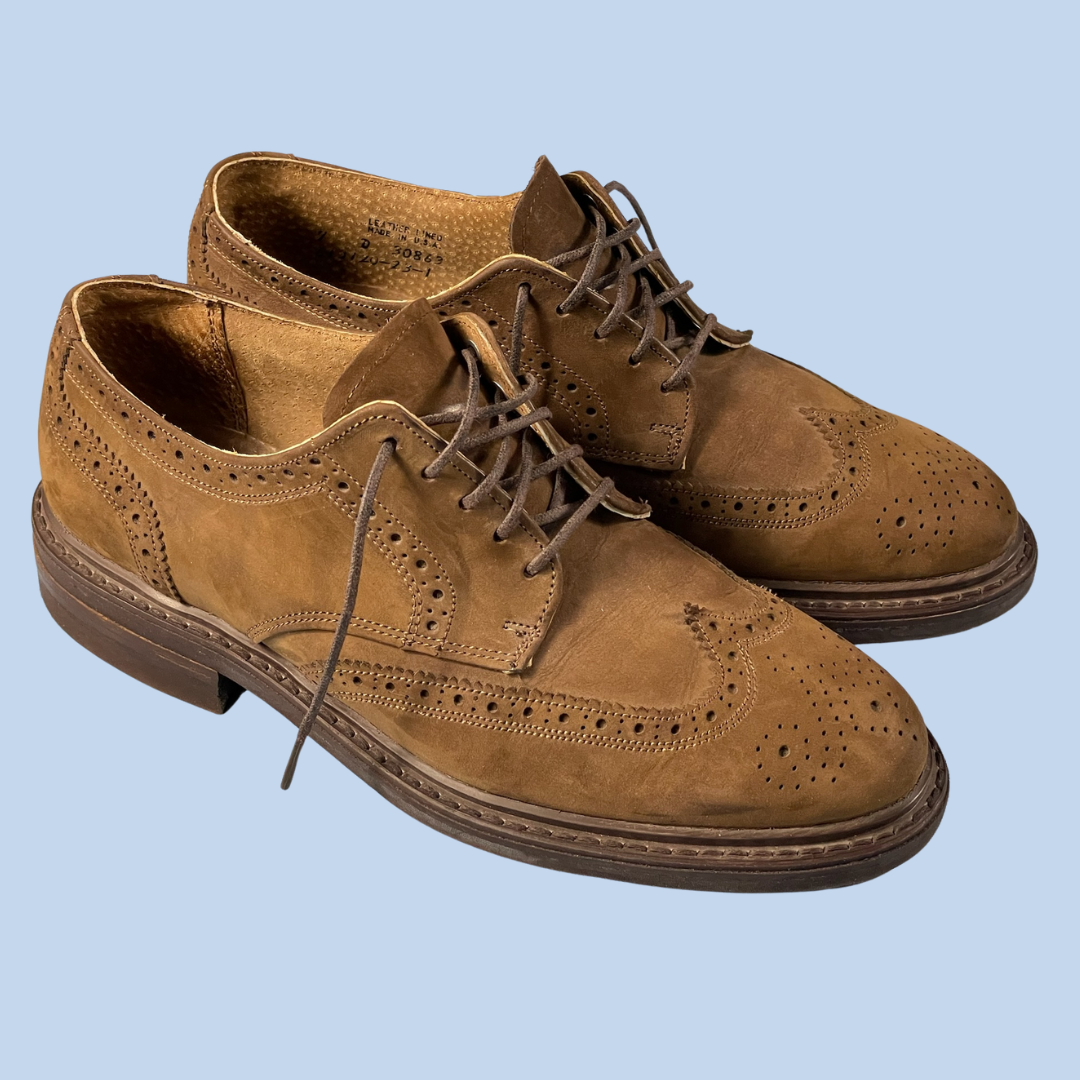 90s vintage Gap brogue wingtip shoes - size 7M