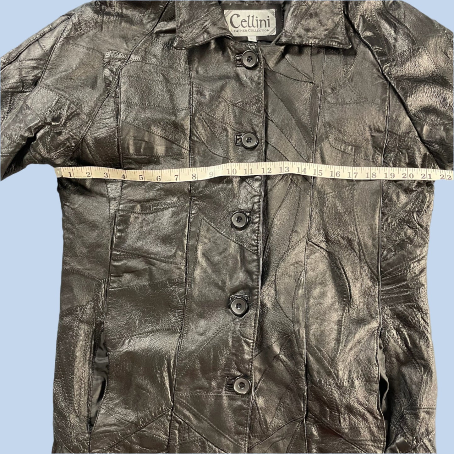 90s vintage leather coat - size L/XL