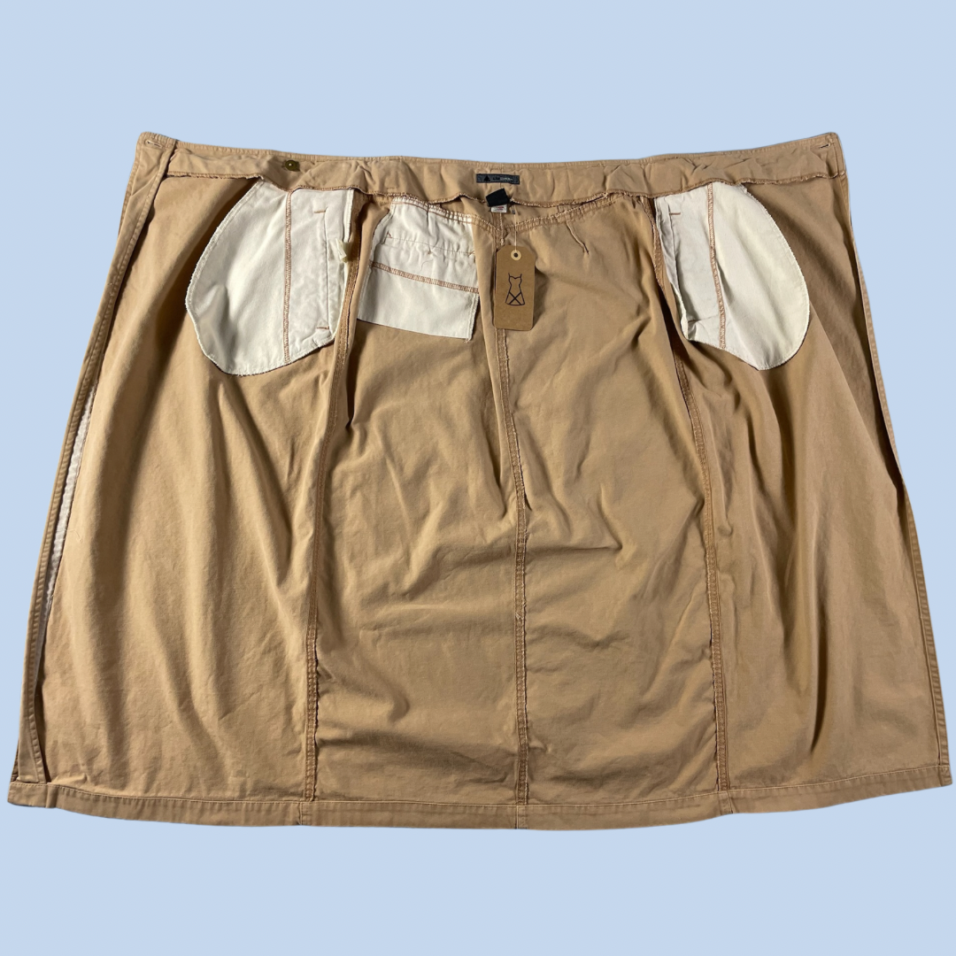 80s vintage LizWear khaki wrap skirt - size S/M