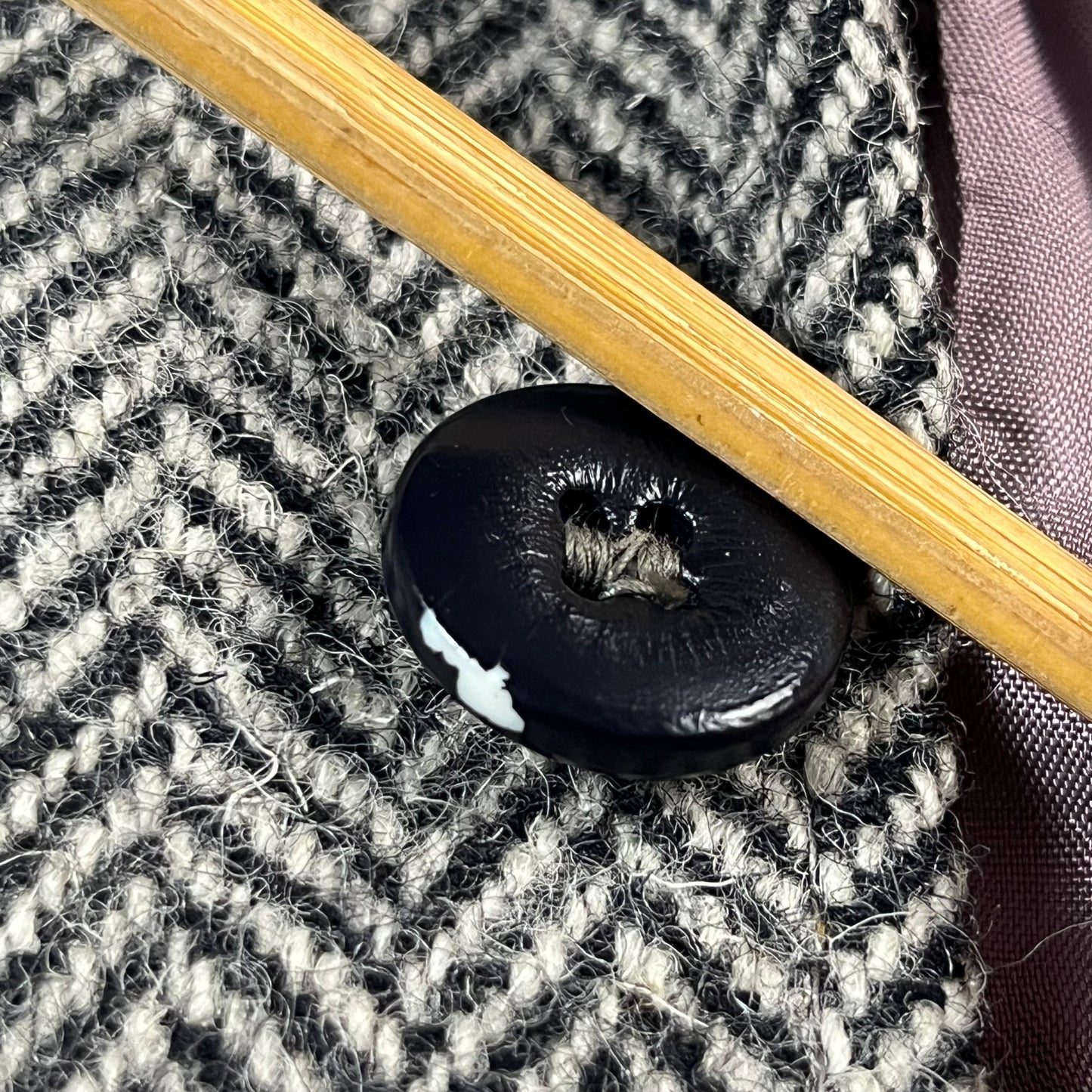 80s VTG Harris Tweed herringbone wool blazer - L/XL