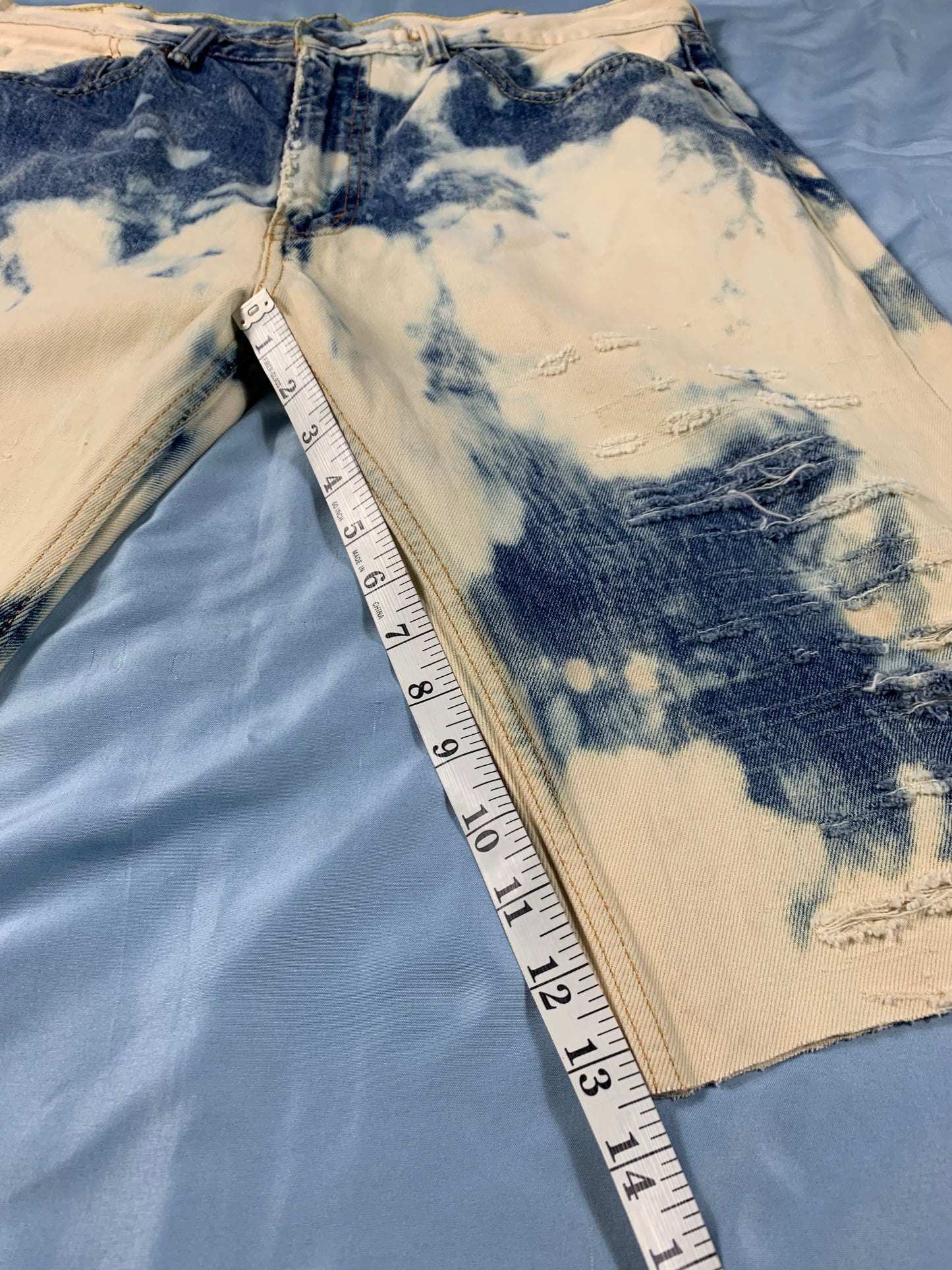 reworked Levi's distressed bermuda jorts - size L/XL