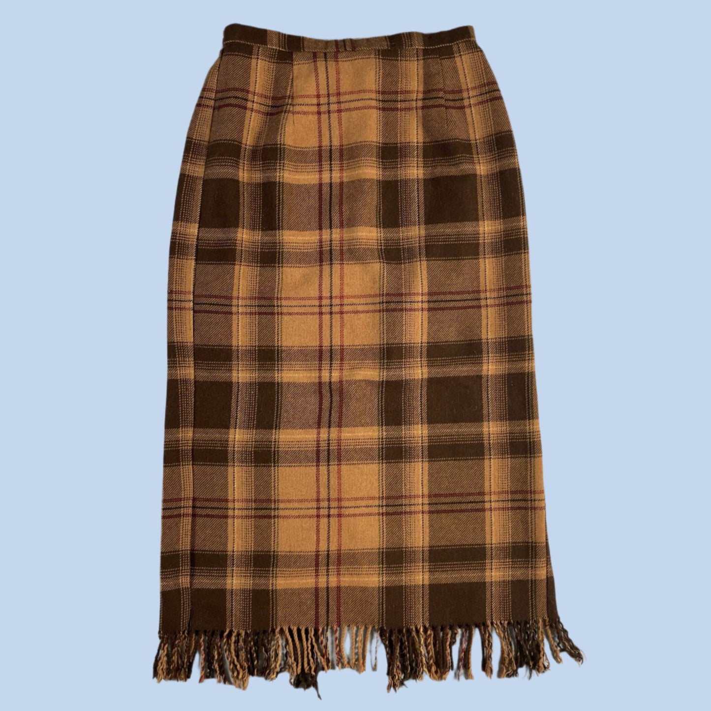 80s vintage plaid midi skirt - size S