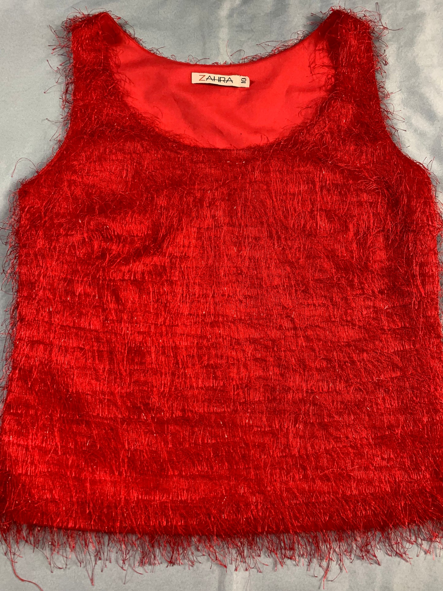 preloved tomato red tank top - XS/S