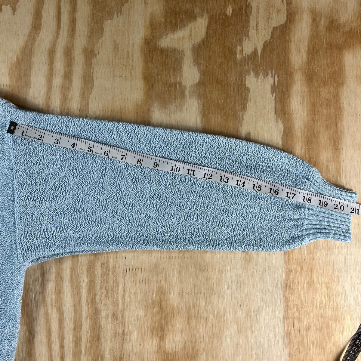 80s VTG R&K Originals baby blue pointelle balloon sleeve sweater - S/M
