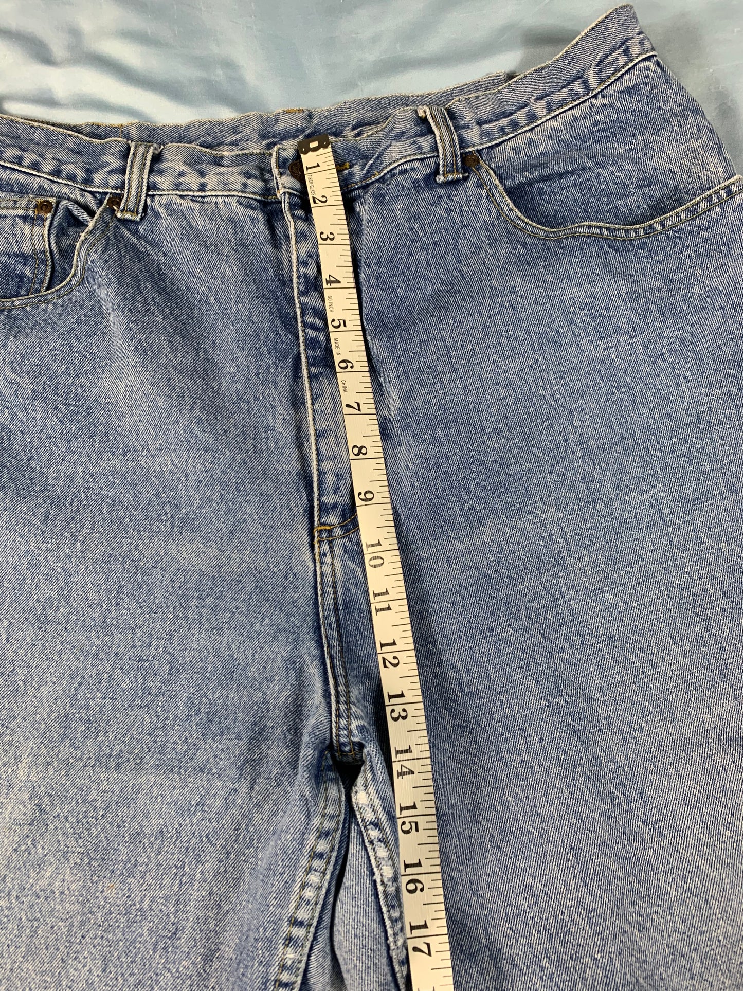 reworked distressed capri jeans - size 34