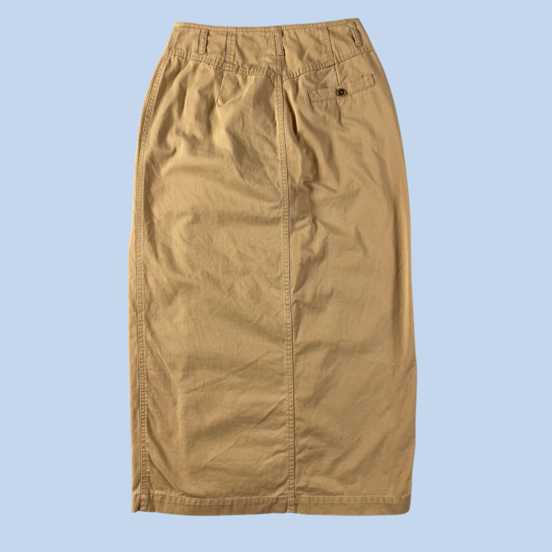 80s vintage LizWear khaki wrap skirt - size S/M