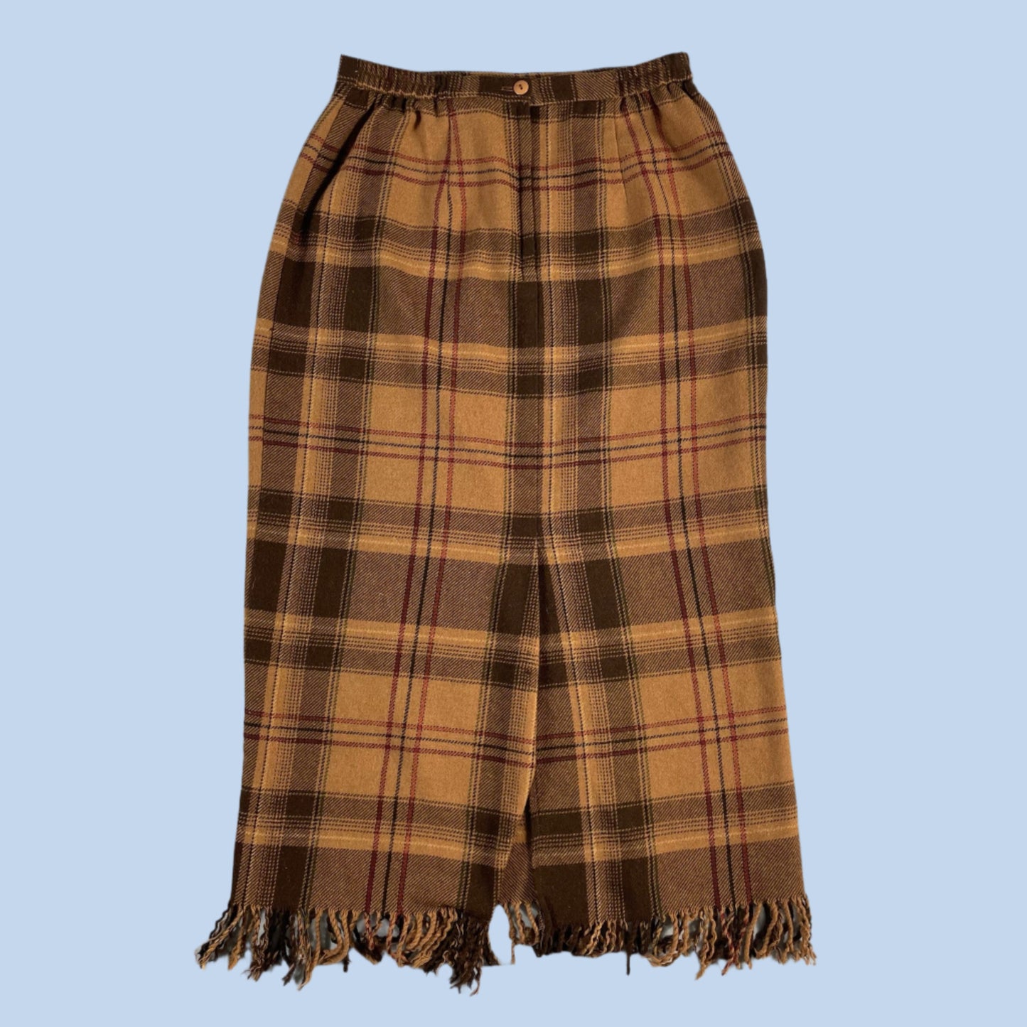 80s vintage plaid midi skirt - size S