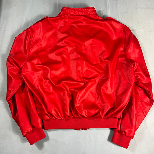 80s VTG Avanti red satin flannel-lined bomber jacket - M/L