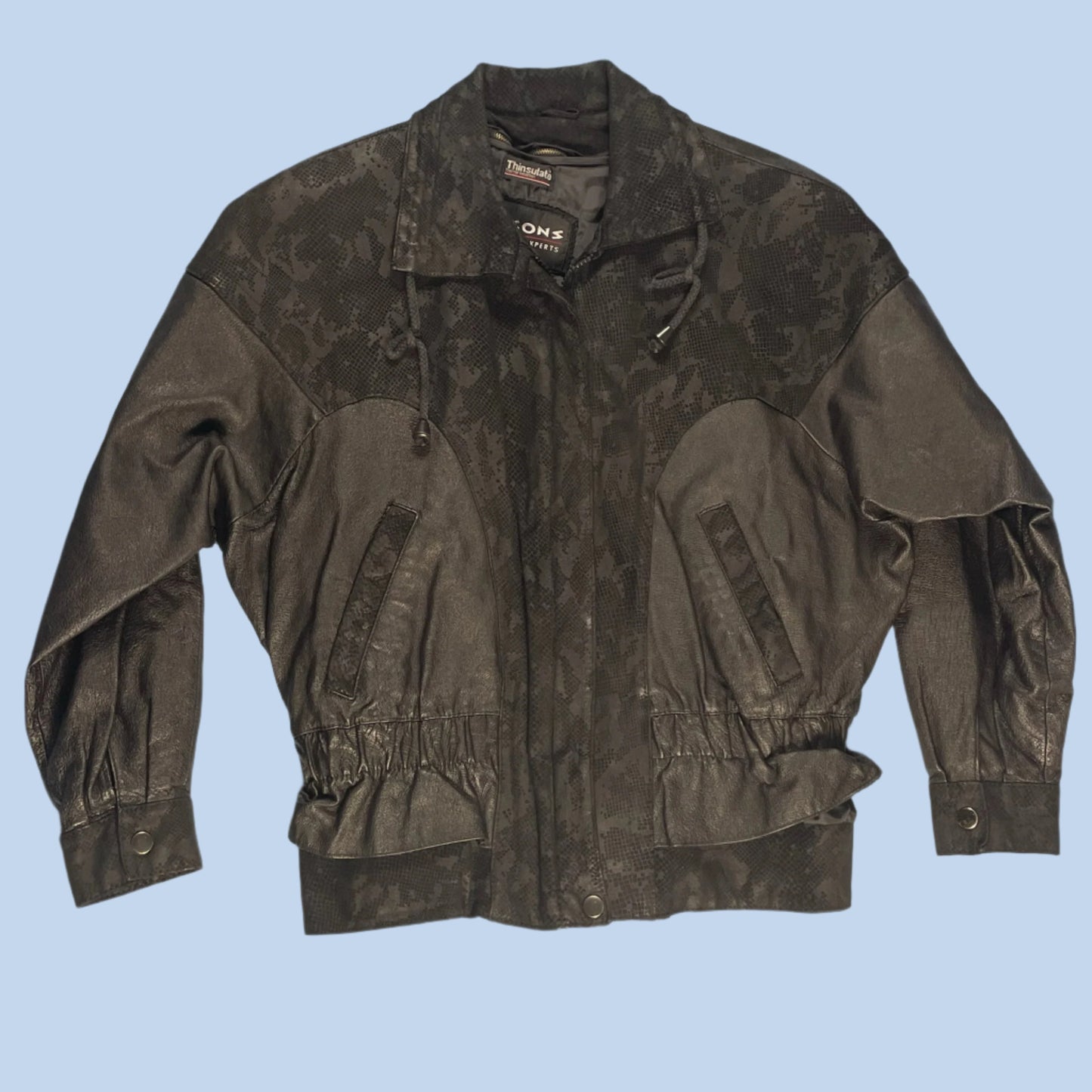80s VTG Wilsons Leather peplum jacket - size S/M
