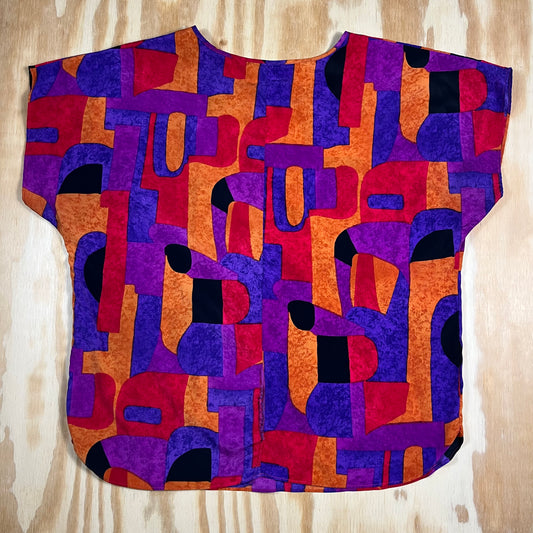 80s VTG Spice geometric graphic print top - S/M
