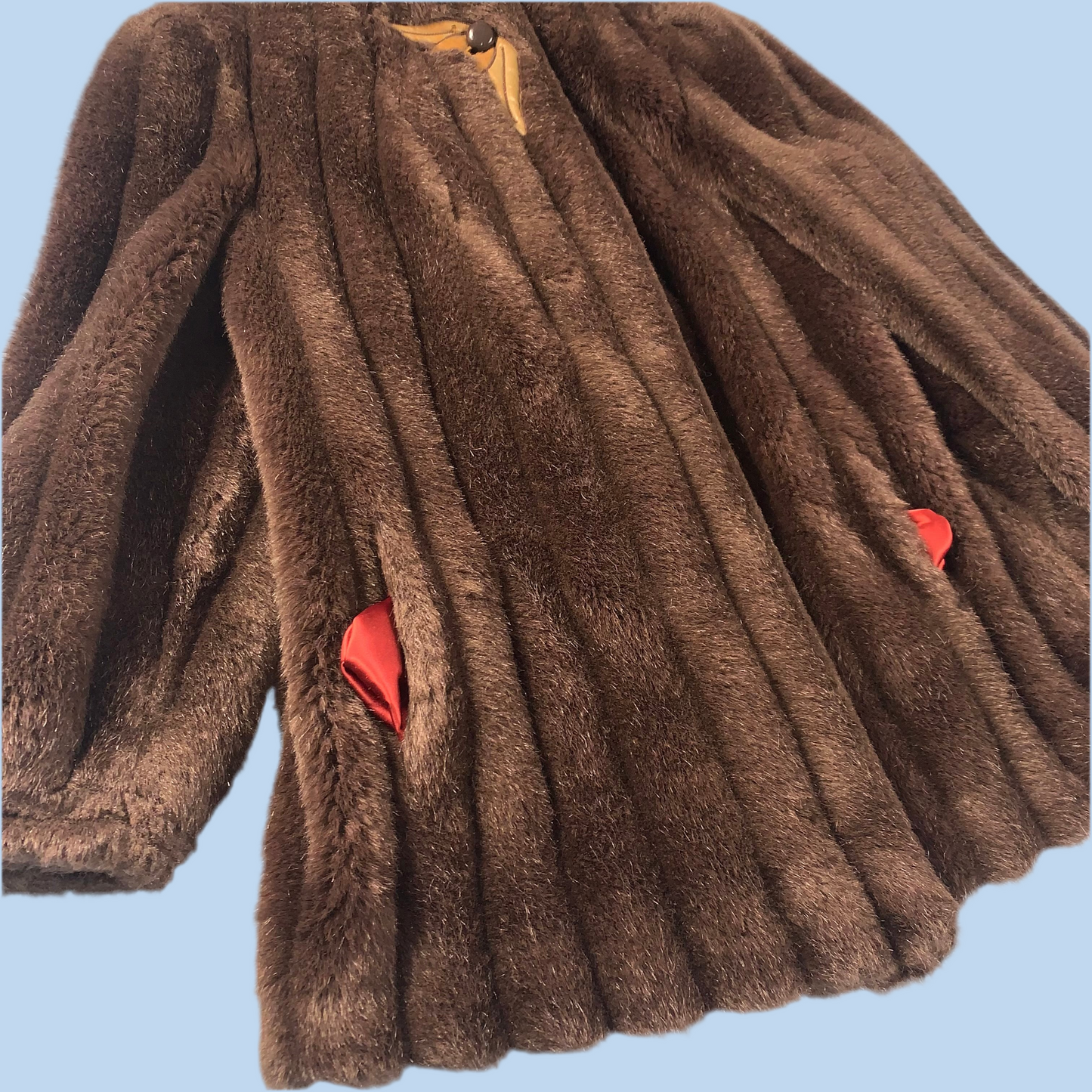80s vintage faux fur coat - size M/L