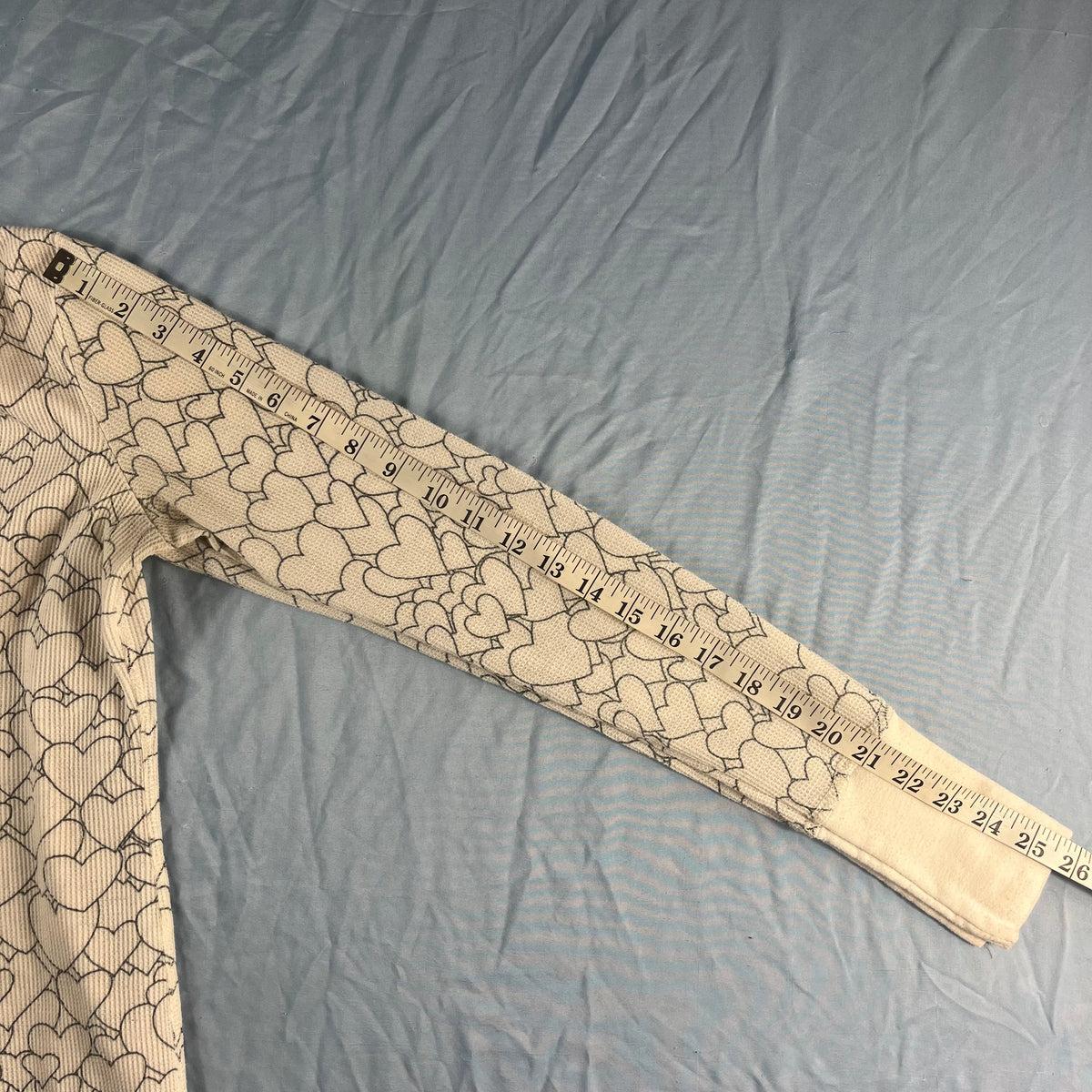 Y2K VTG dELiA*s doodle heart thermal waffle long sleeve top - L - WL/MS