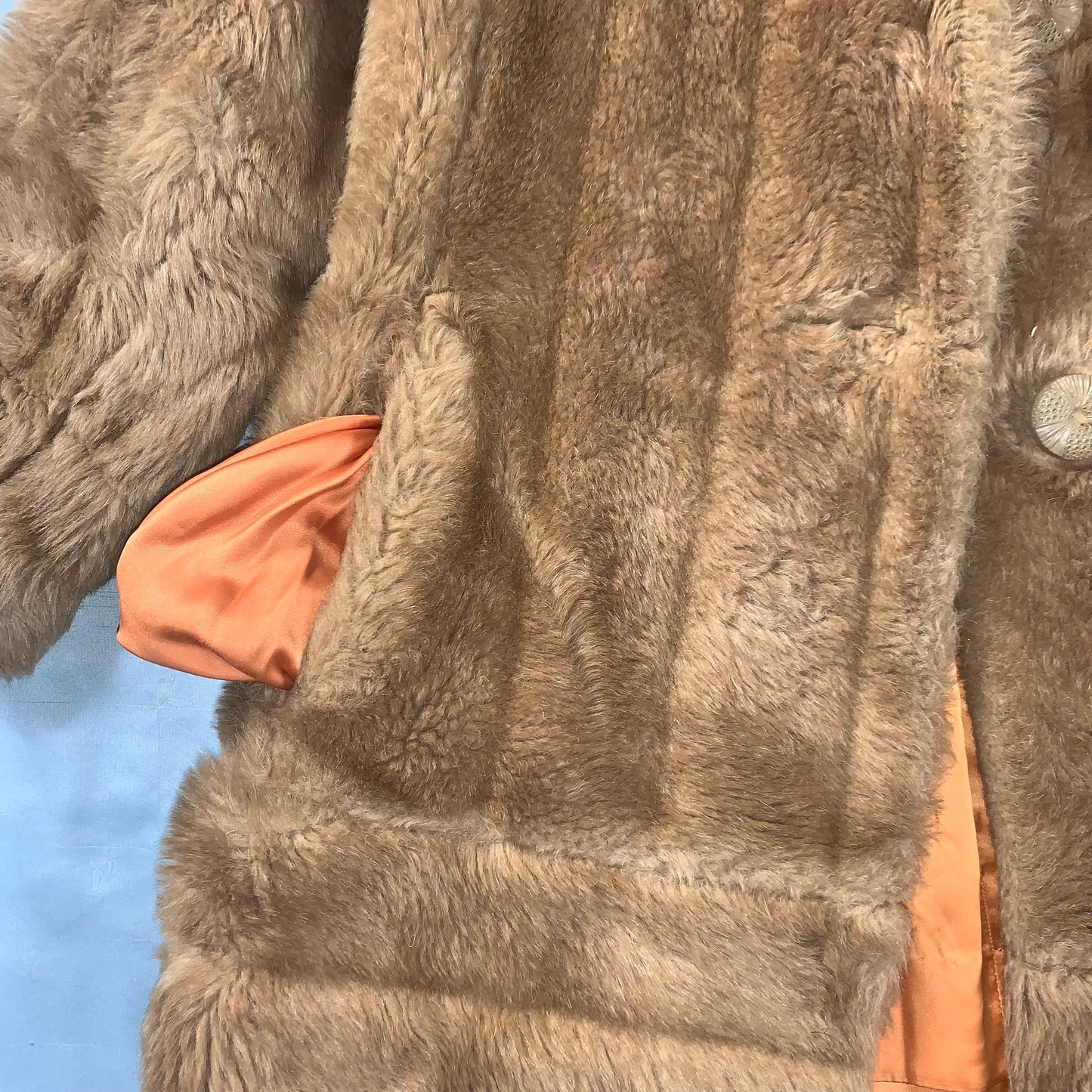 60s vintage faux fur teddy coat - size XS/S
