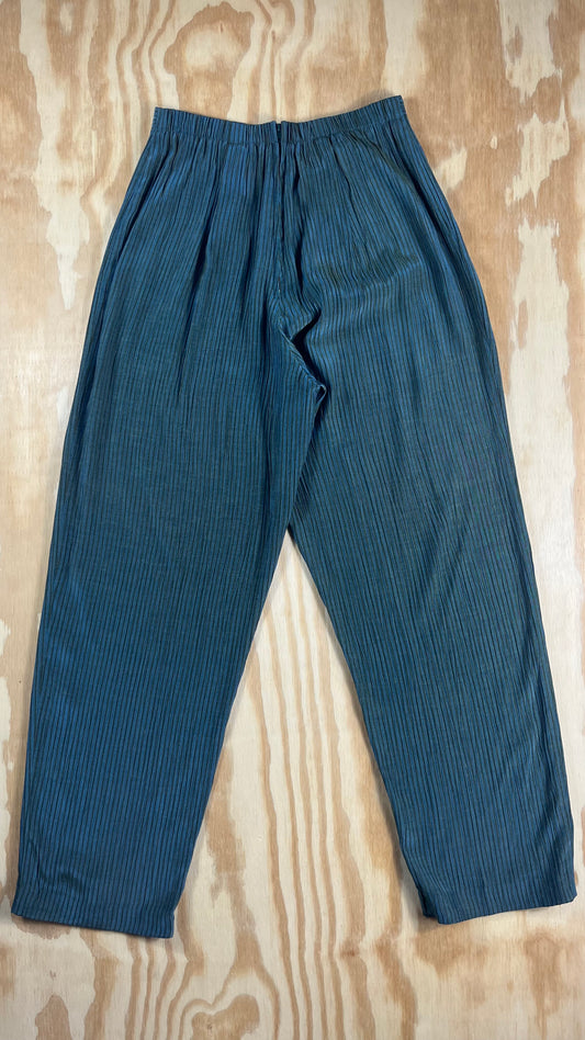 90s VTG Coldwater Creek plissé micro pleat tapered trousers - P4 - WXS/WS