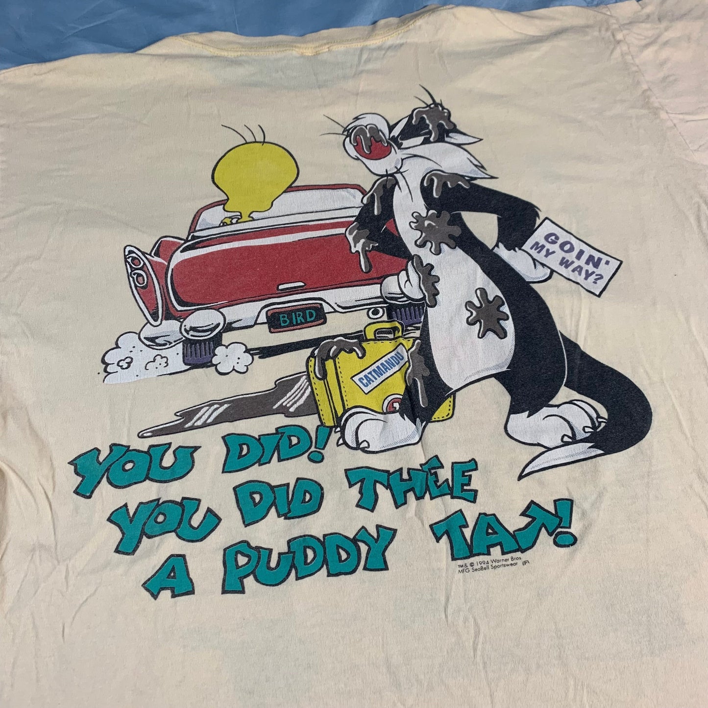 90s VTG Looney Tunes Tweety + Sylvester tshirt - size XL/XXL