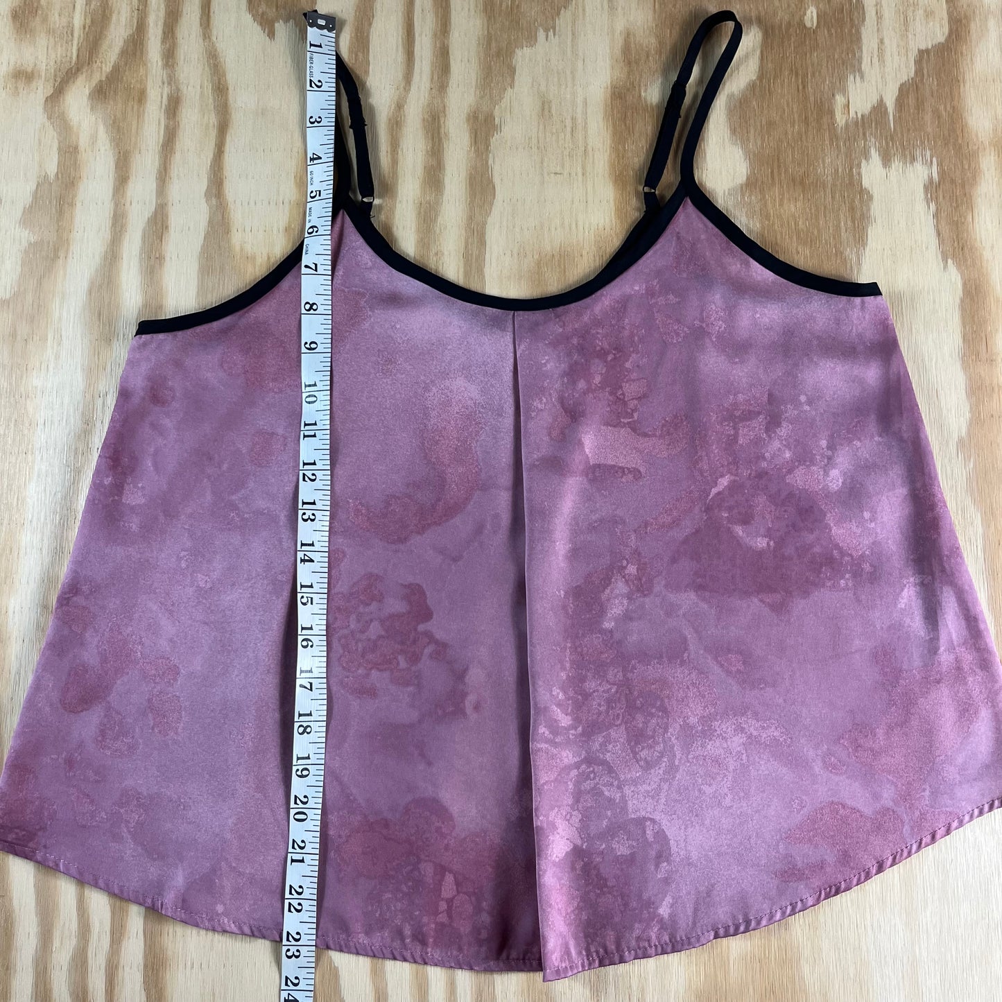 preloved DKNY mauve watercolor satin pleated camisole - S/M