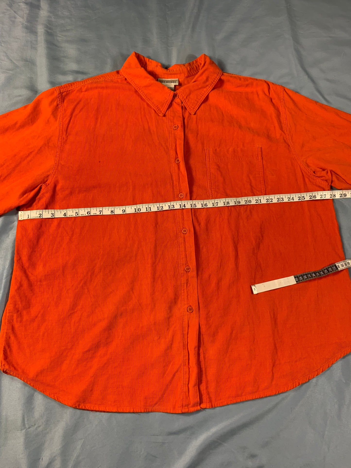 preloved bright orange button down top - size M/L