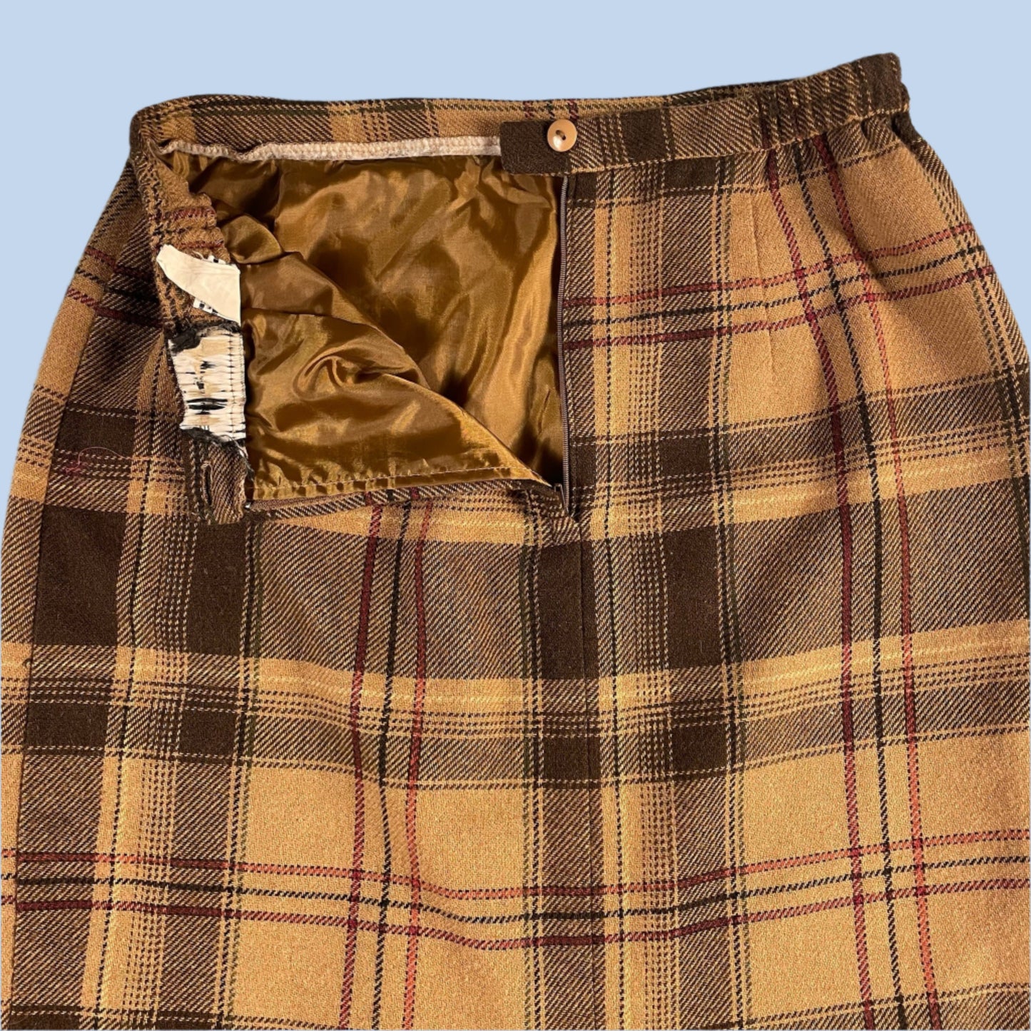 80s vintage plaid midi skirt - size S