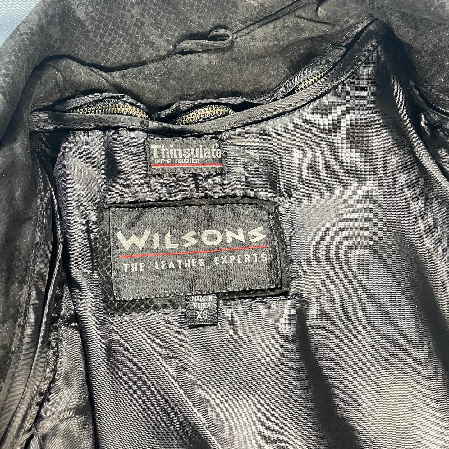 80s VTG Wilsons Leather peplum jacket - size S/M