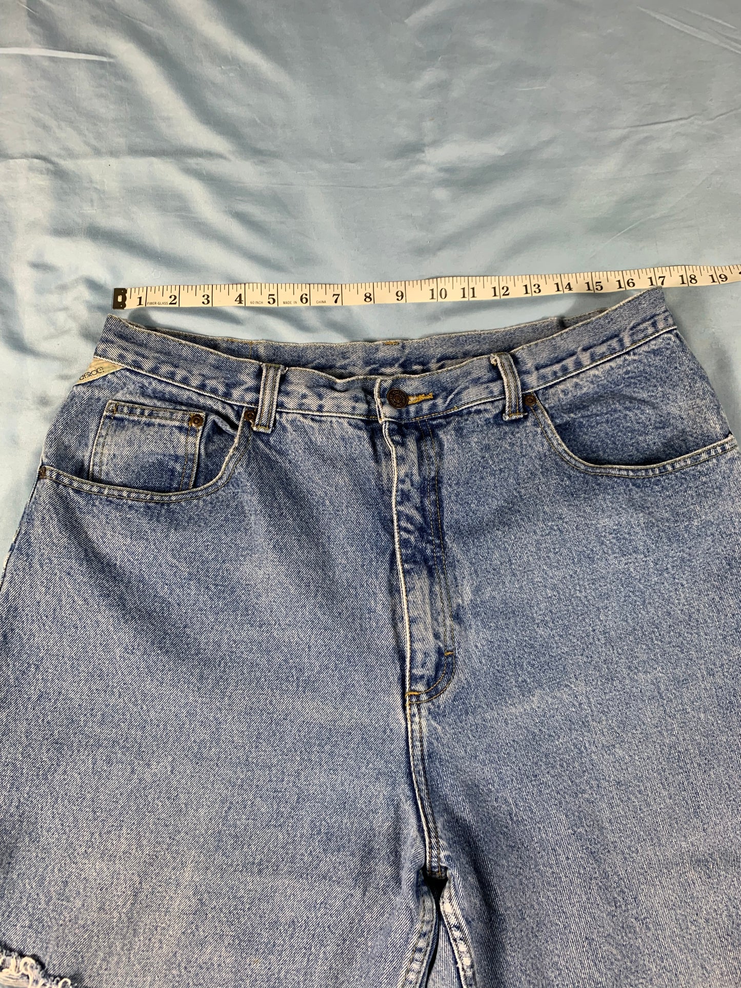 reworked distressed capri jeans - size 34
