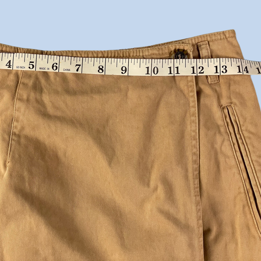 80s vintage LizWear khaki wrap skirt - size S/M