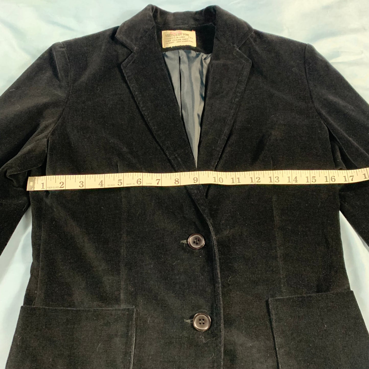 VTG black velvet blazer - size S/M
