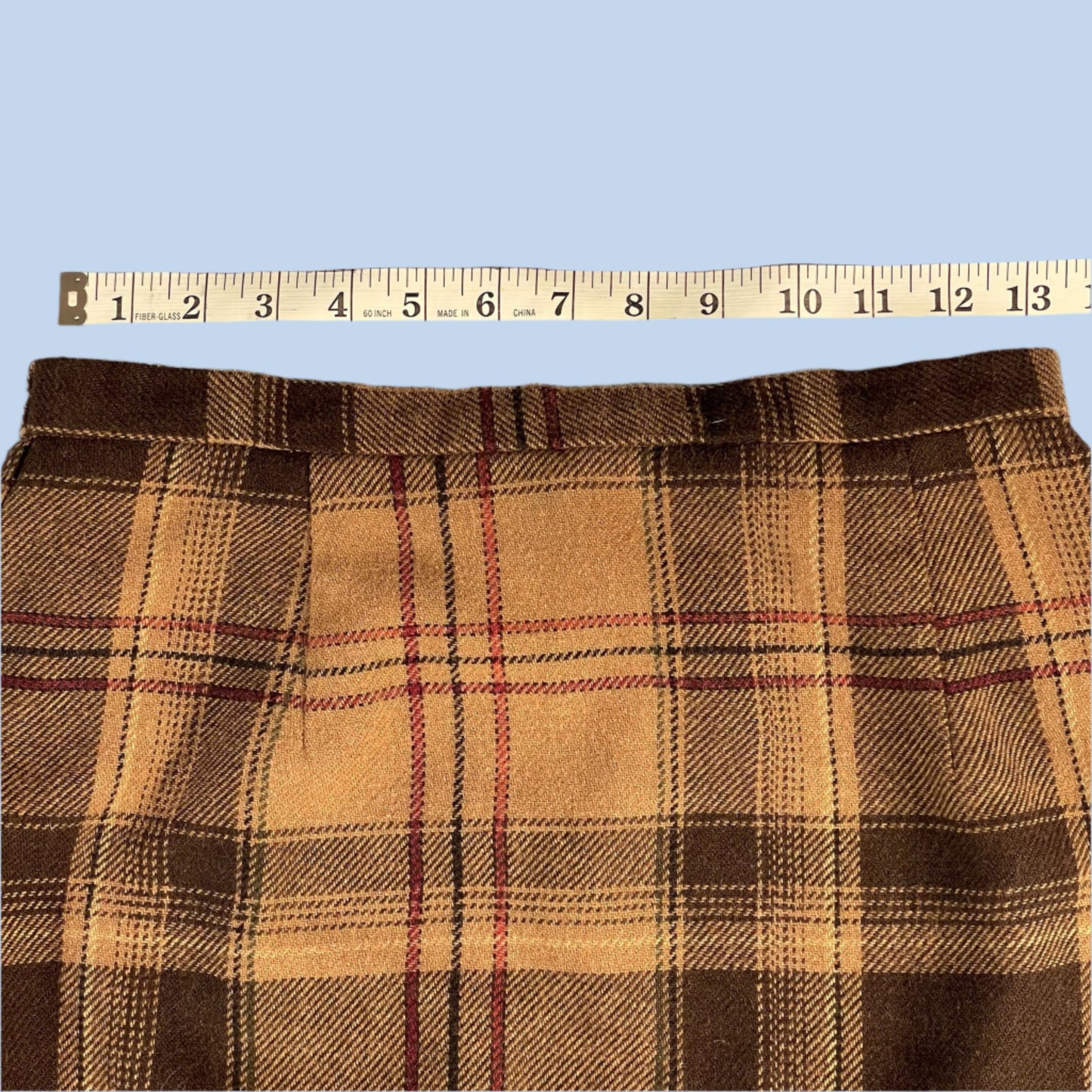 80s vintage plaid midi skirt - size S