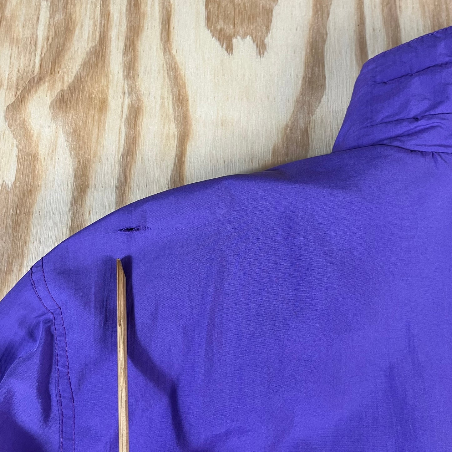 90s VTG purple nylon colorblock utility parka - L/XL