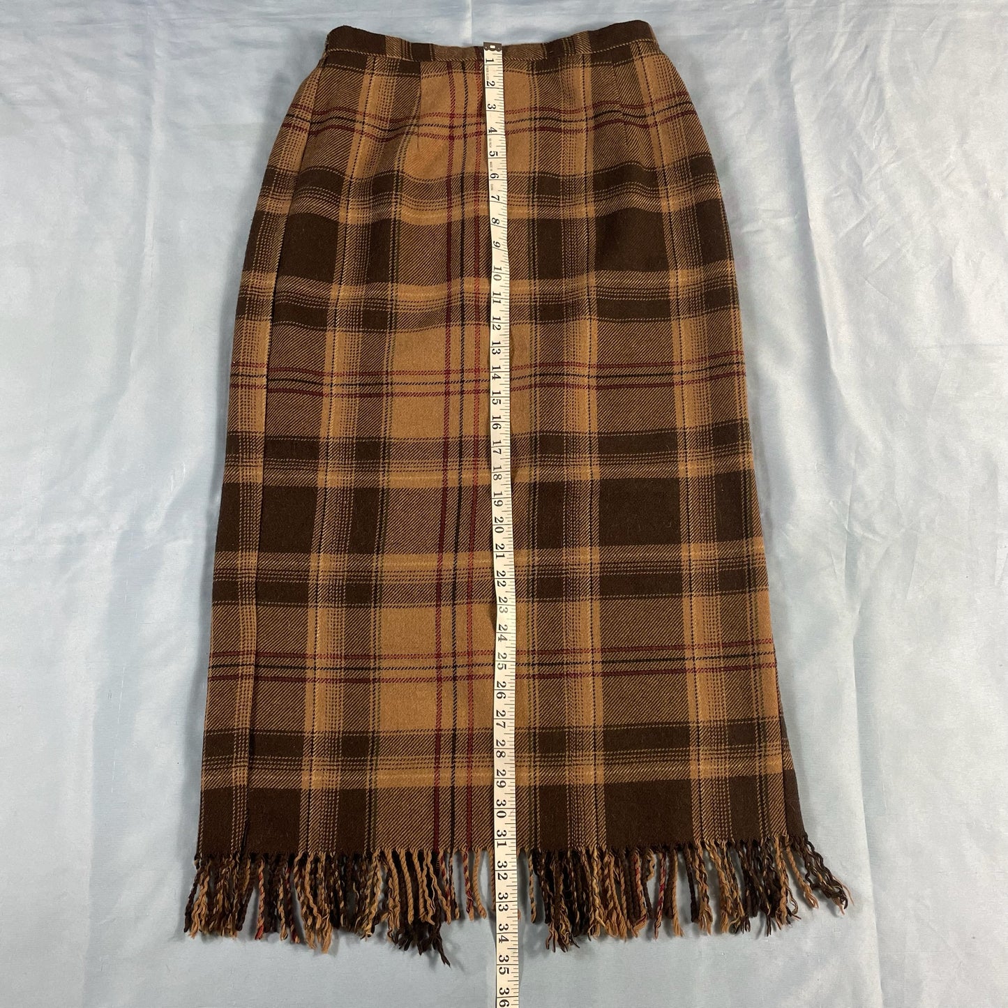 80s vintage plaid midi skirt - size S