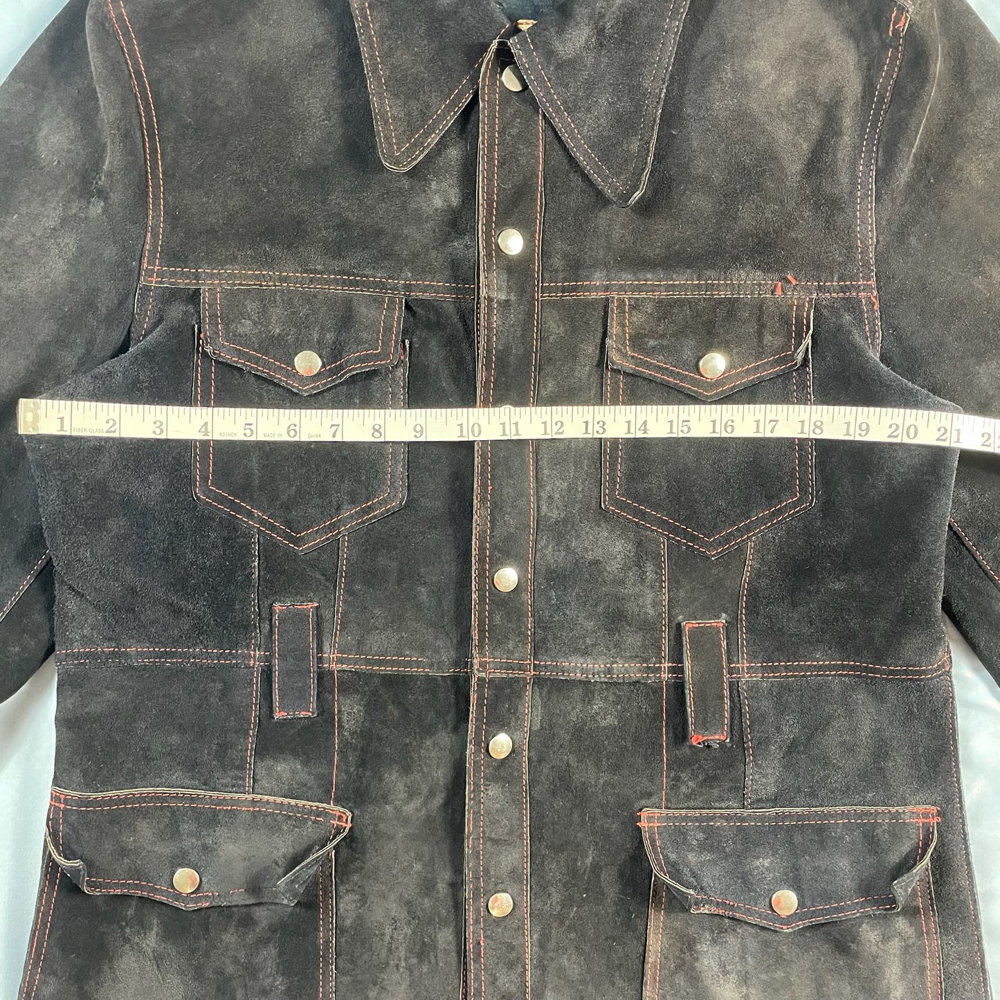 preloved cowhide leather coat - size M/L