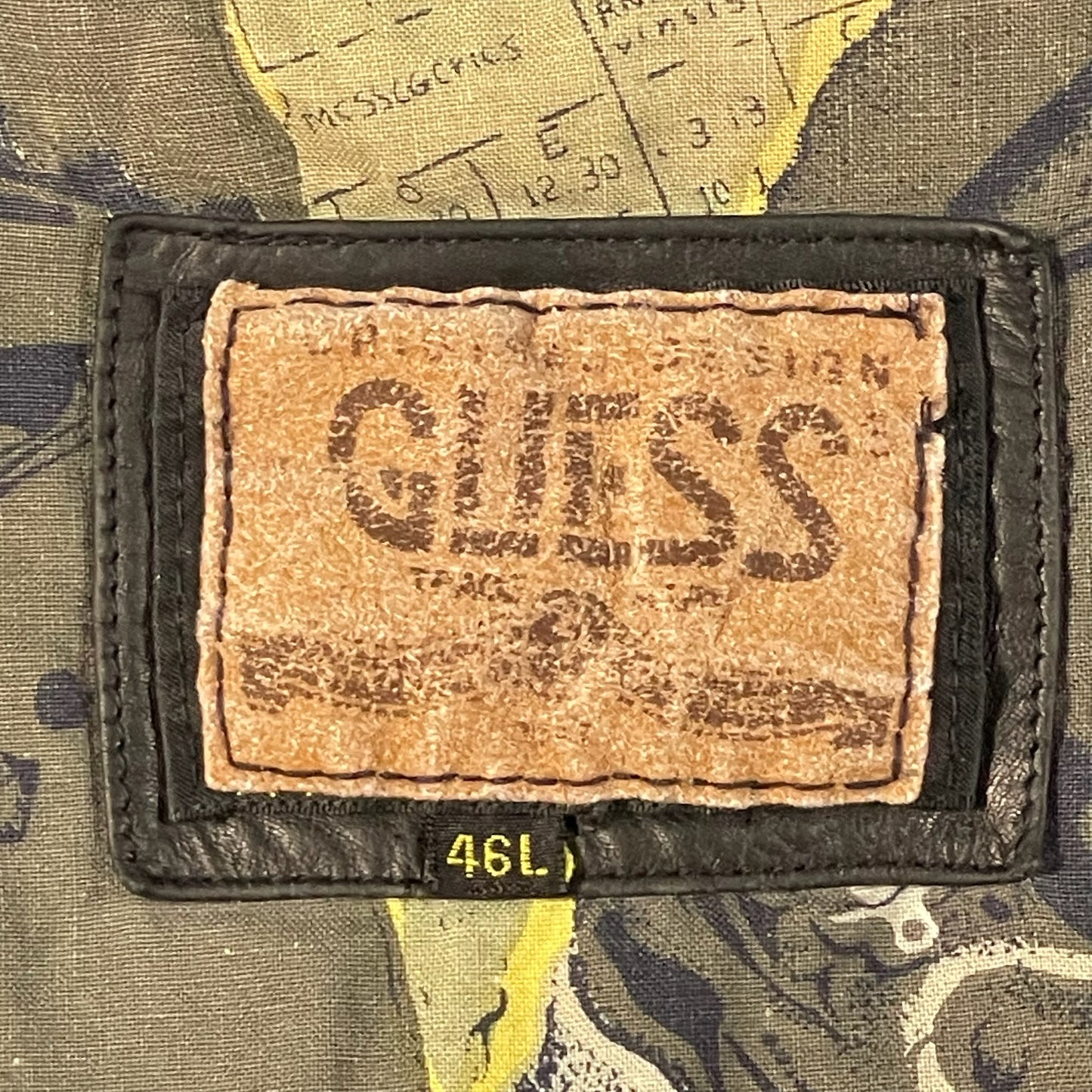80s vintage Guess leather bomber jacket - size L/XL