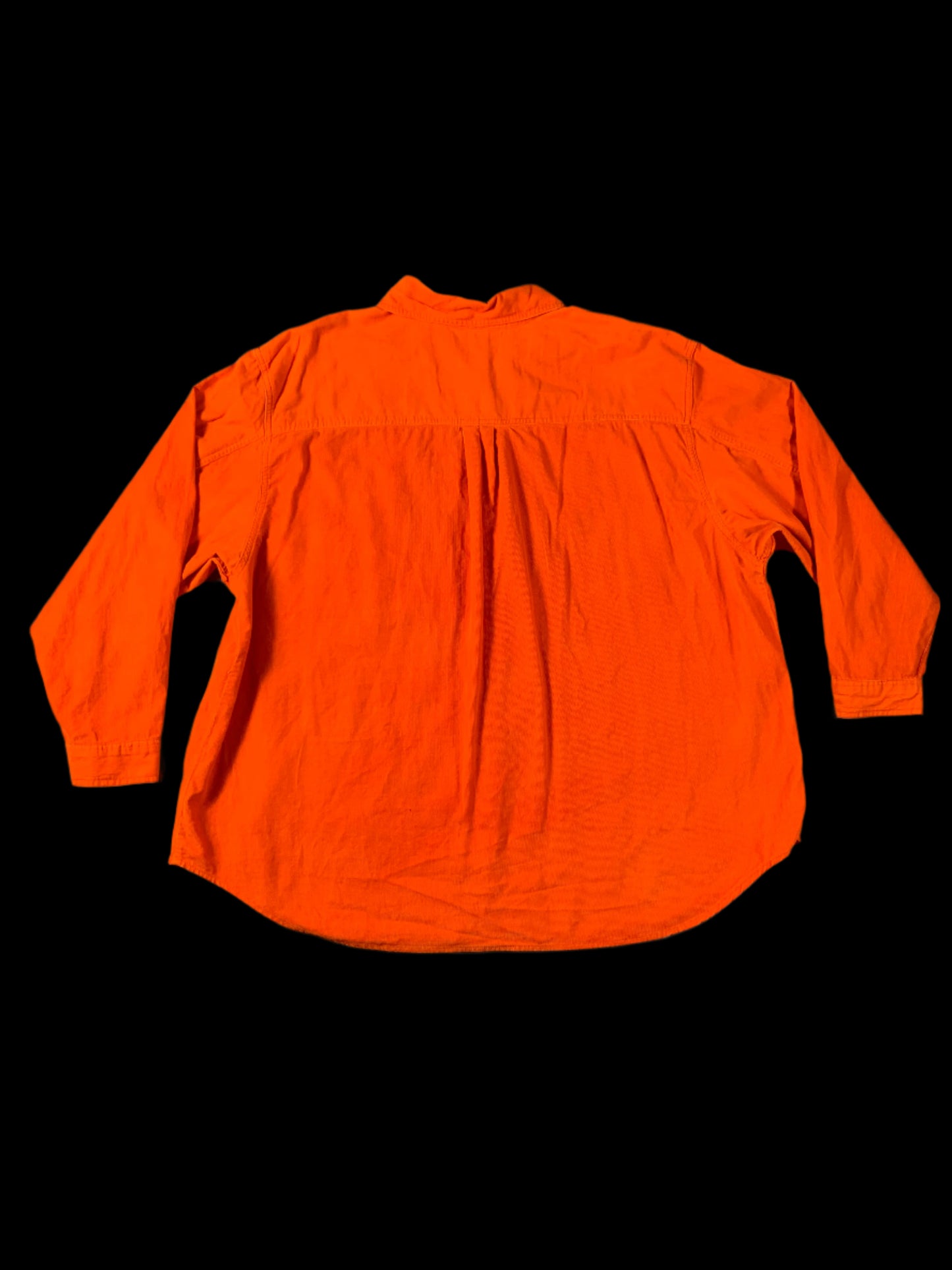 preloved bright orange button down top - size M/L
