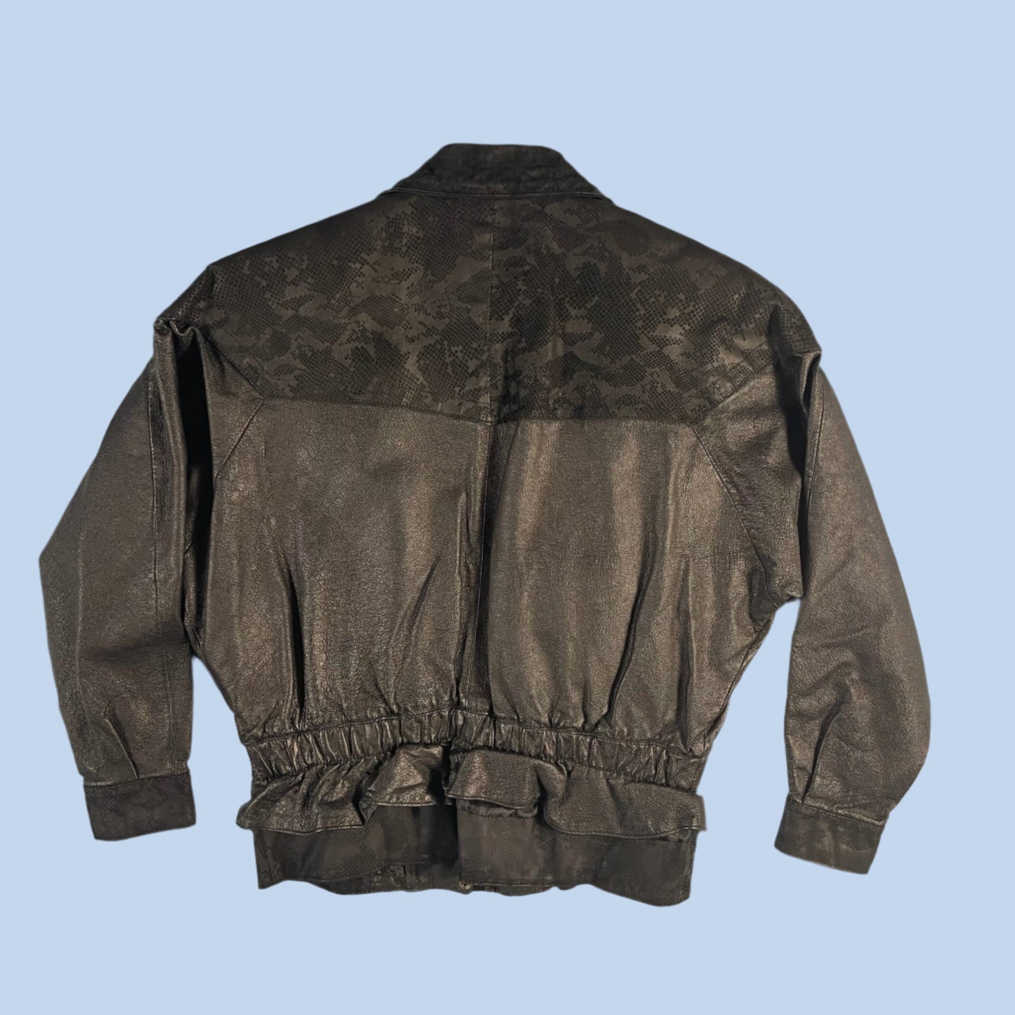 80s VTG Wilsons Leather peplum jacket - size S/M