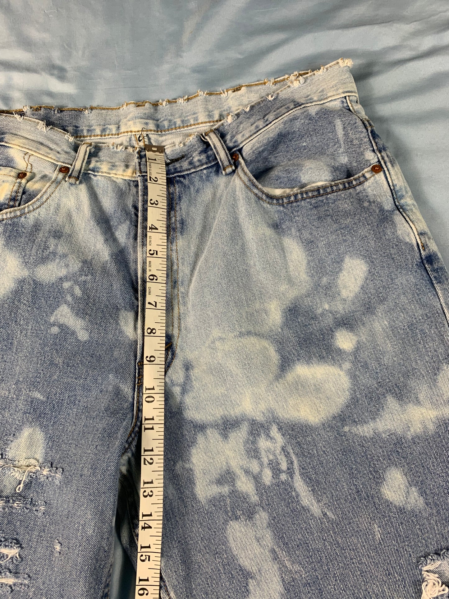 reworked Levi's distressed jeans - 36x33