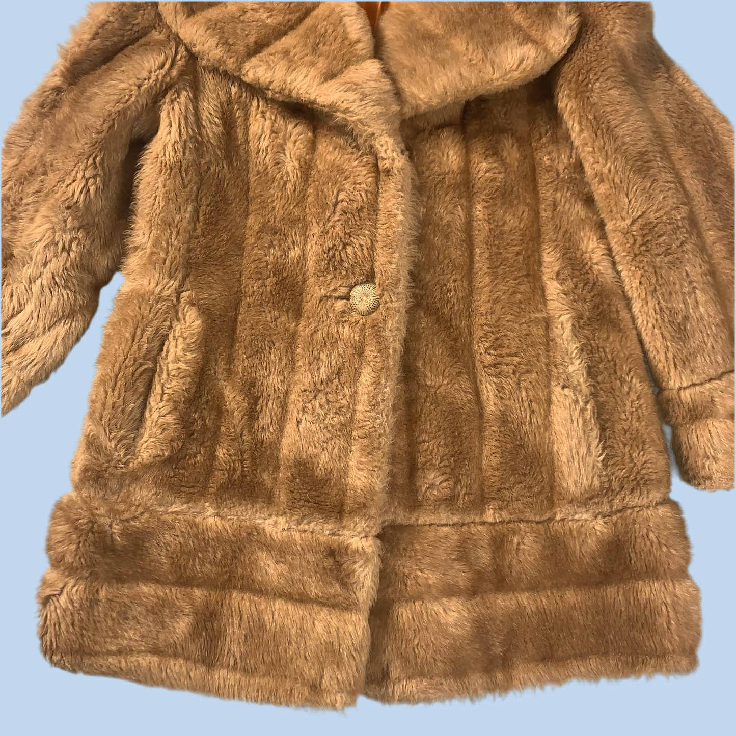 60s vintage faux fur teddy coat - size XS/S