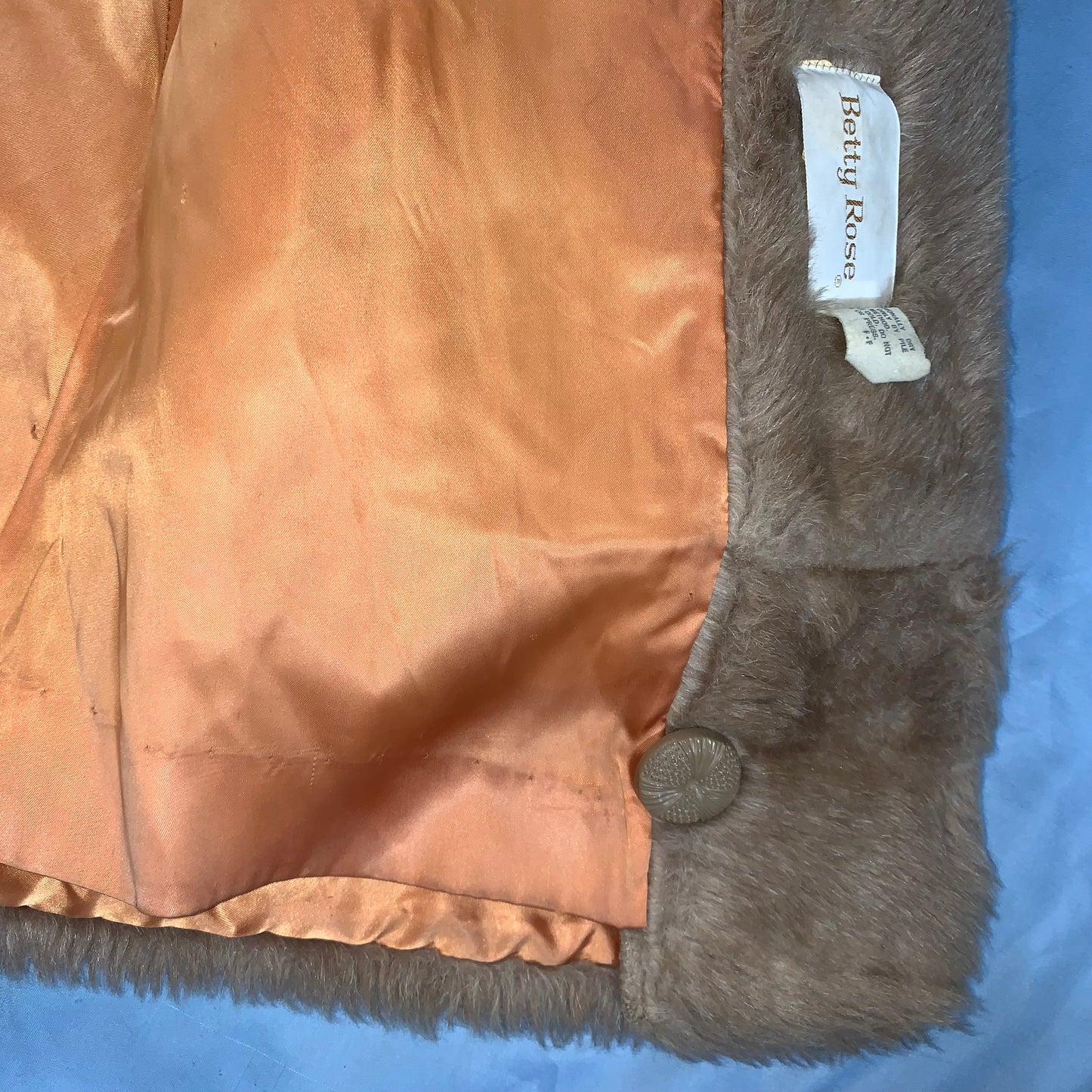 60s vintage faux fur teddy coat - size XS/S