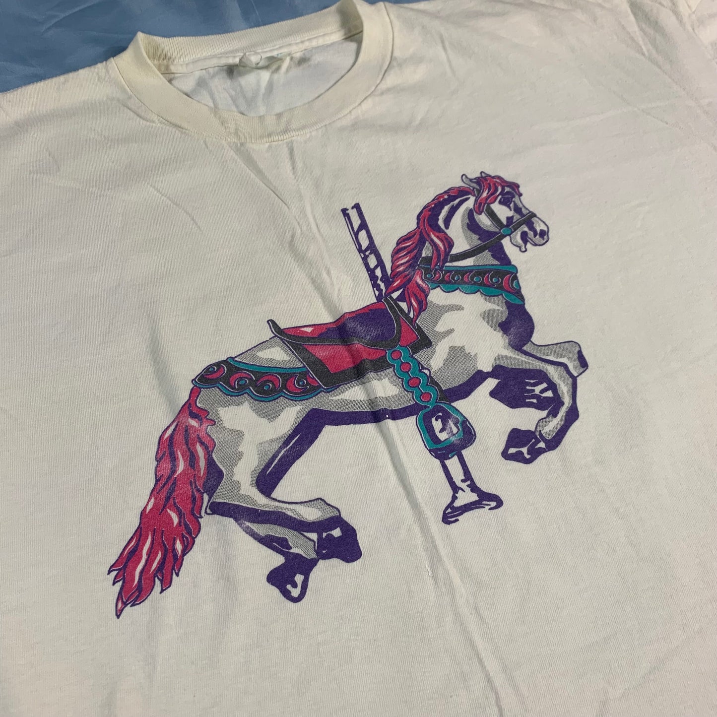 90s VTG carousel horse tee - size 2X/3XL