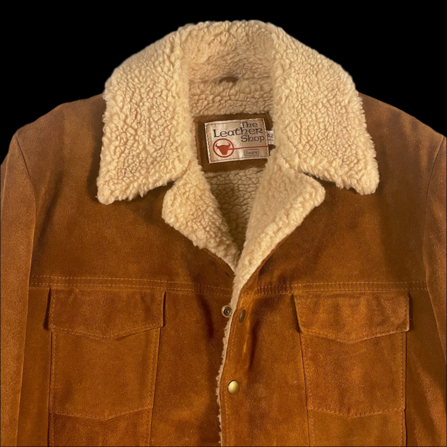70s vintage sherpa trucker jacket - size 42