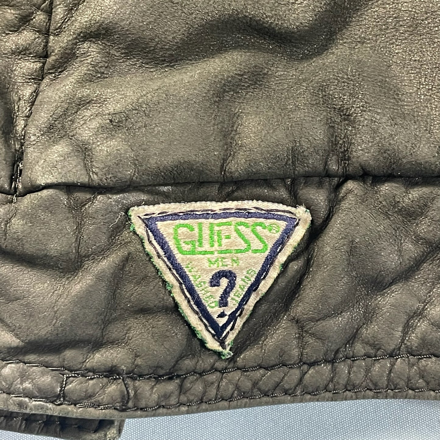 80s vintage Guess leather bomber jacket - size L/XL