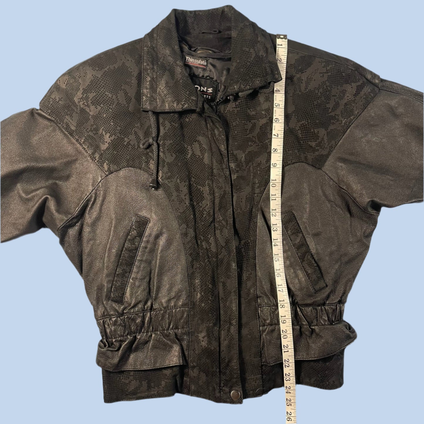 80s VTG Wilsons Leather peplum jacket - size S/M
