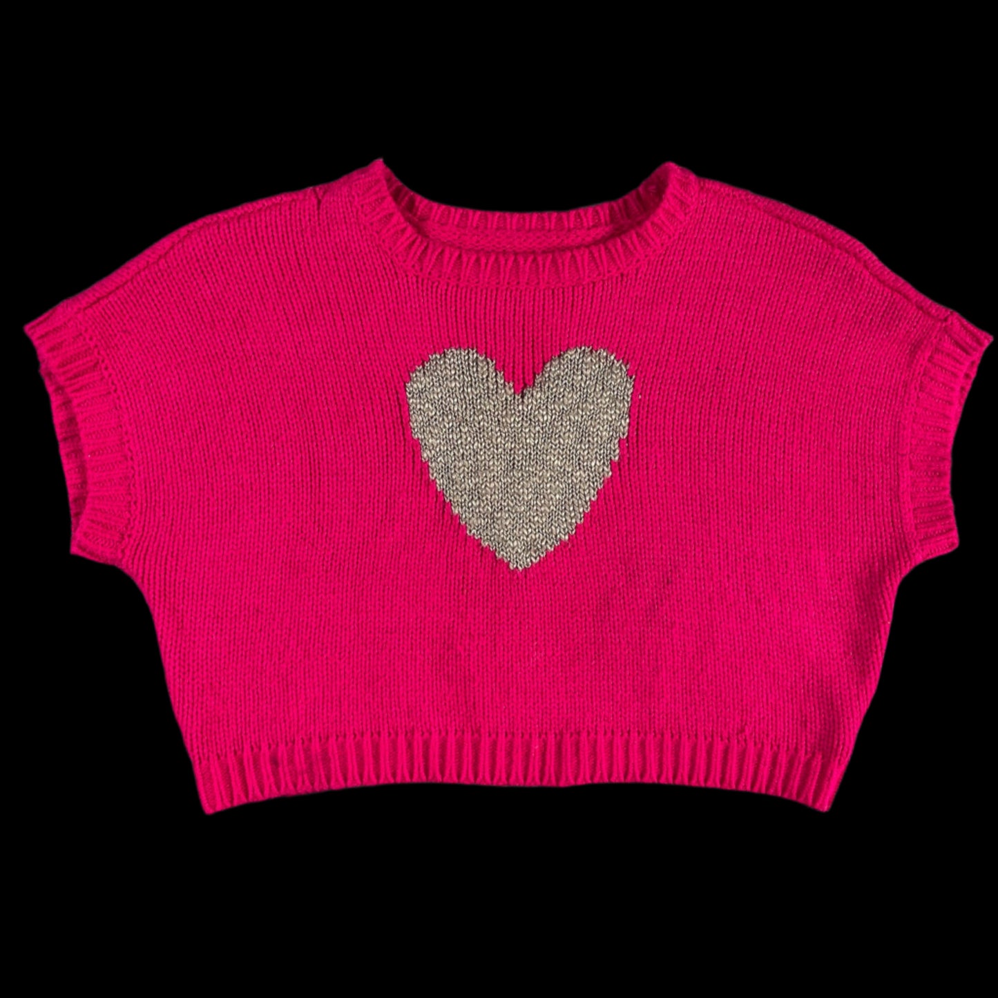 preloved cropped heart sweater - size XS/S