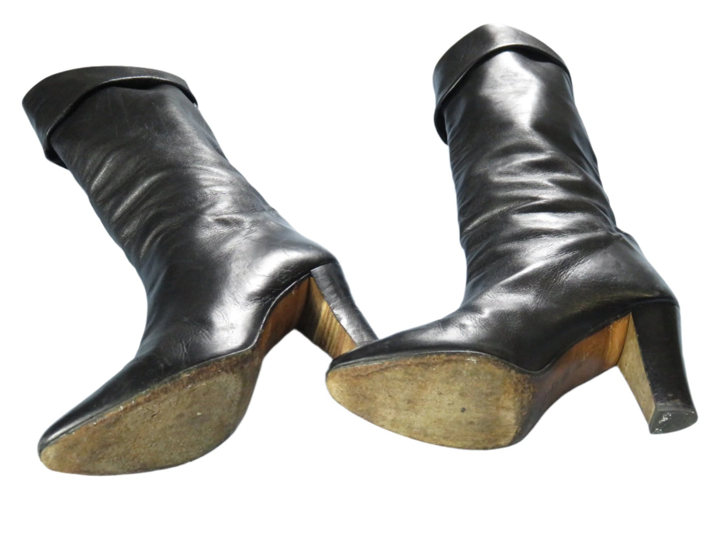 80s vintage leather boots - 7.5W